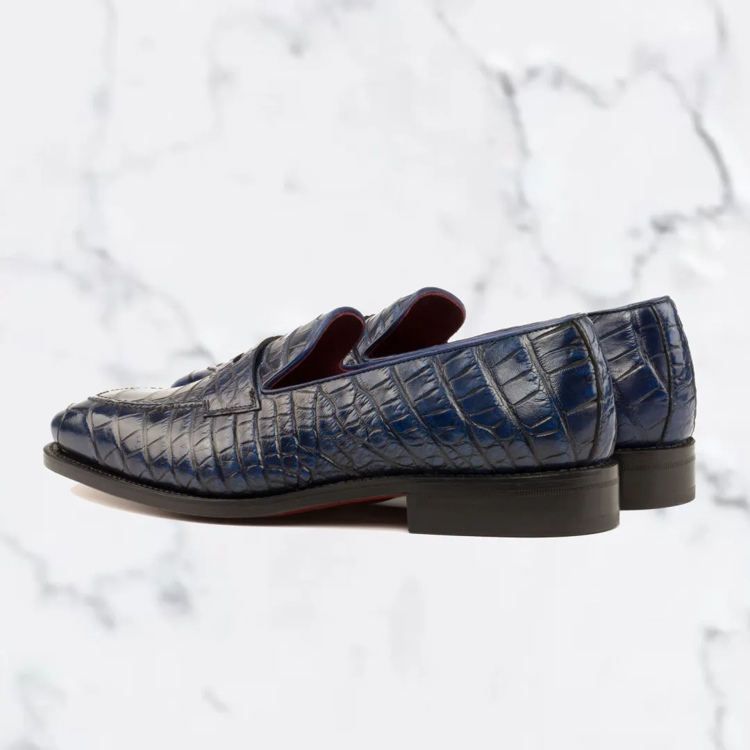 Alligator Welted Loafer - Navy