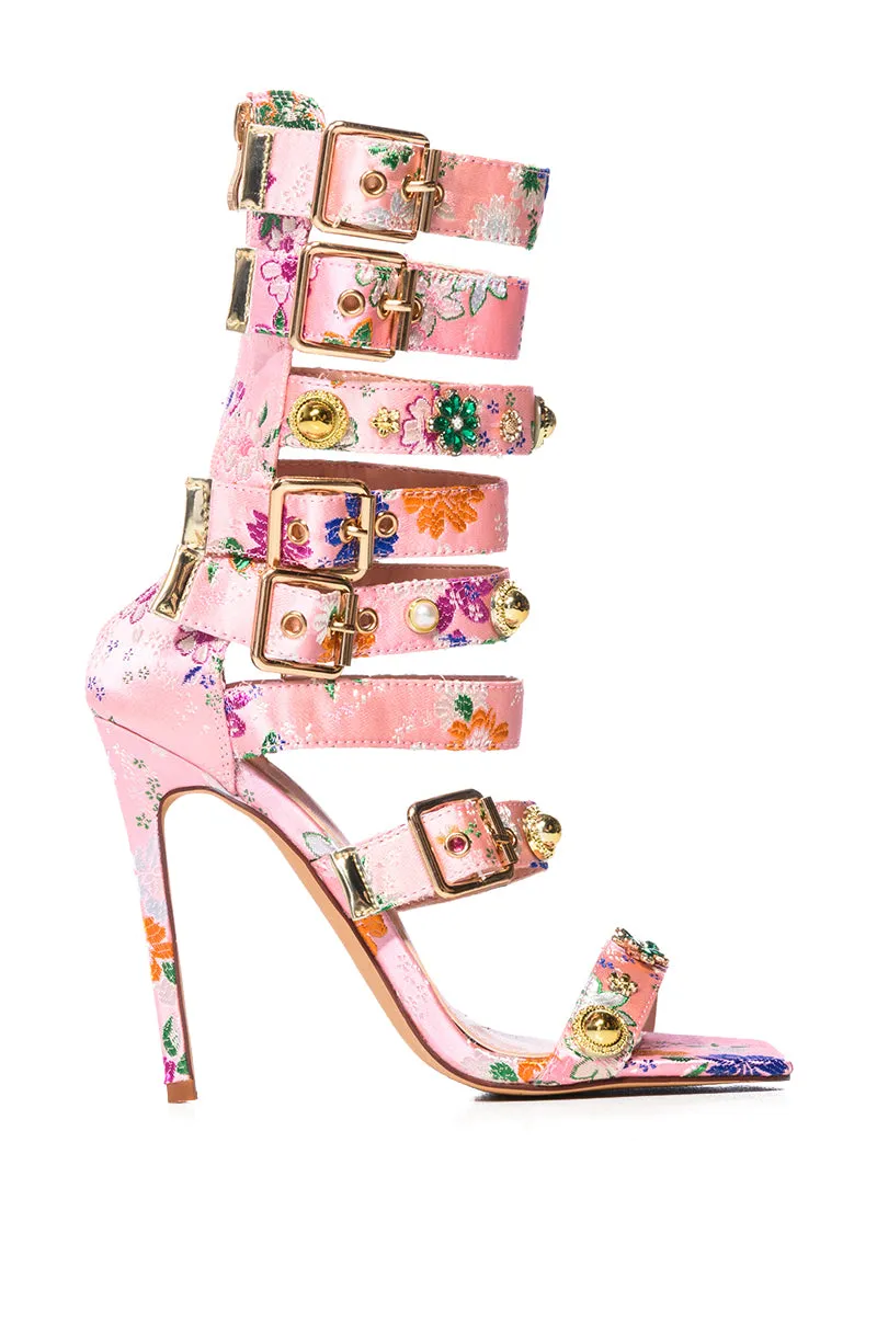 AZALEA WANG BASE EMBELLISHED GLADIATOR SANDAL IN PINK