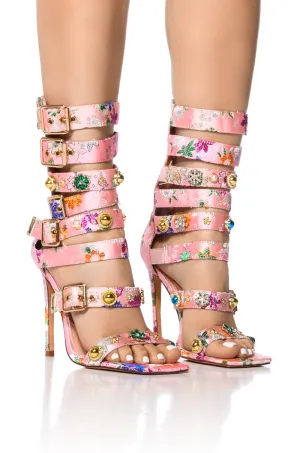 AZALEA WANG BASE EMBELLISHED GLADIATOR SANDAL IN PINK