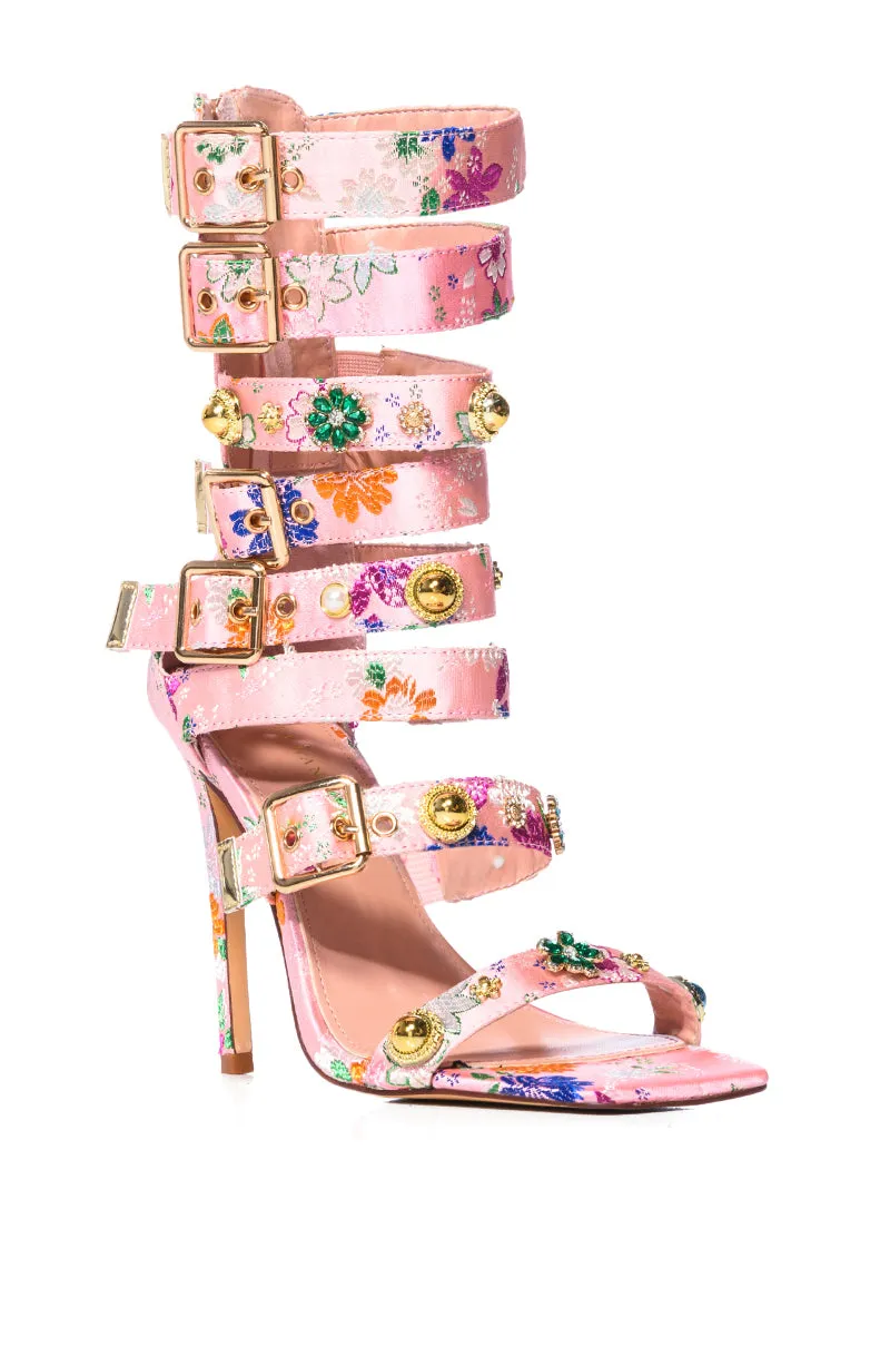 AZALEA WANG BASE EMBELLISHED GLADIATOR SANDAL IN PINK