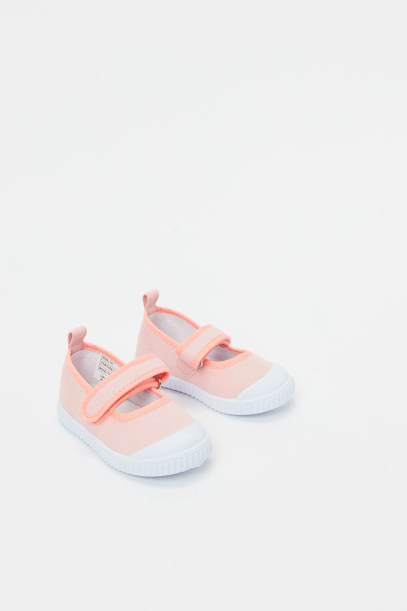 Baby Girls Pink Velcro Strap Pump