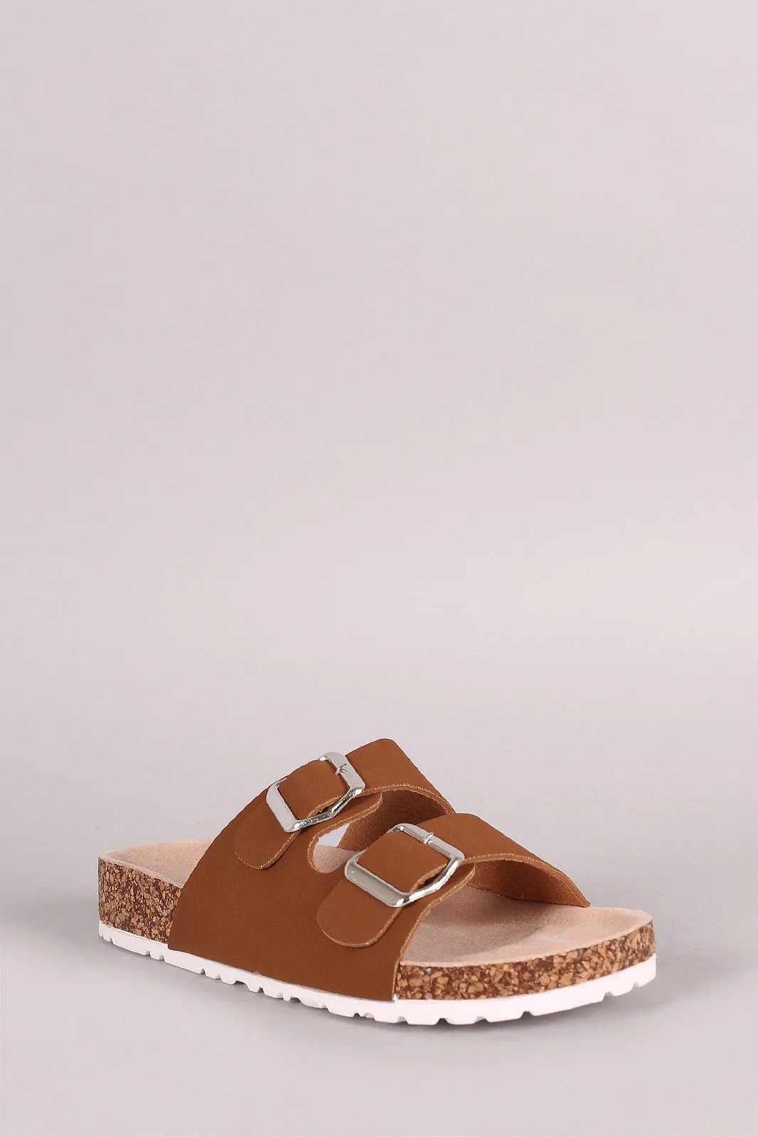 Bamboo Double Buckle Cork Footbed Sandal