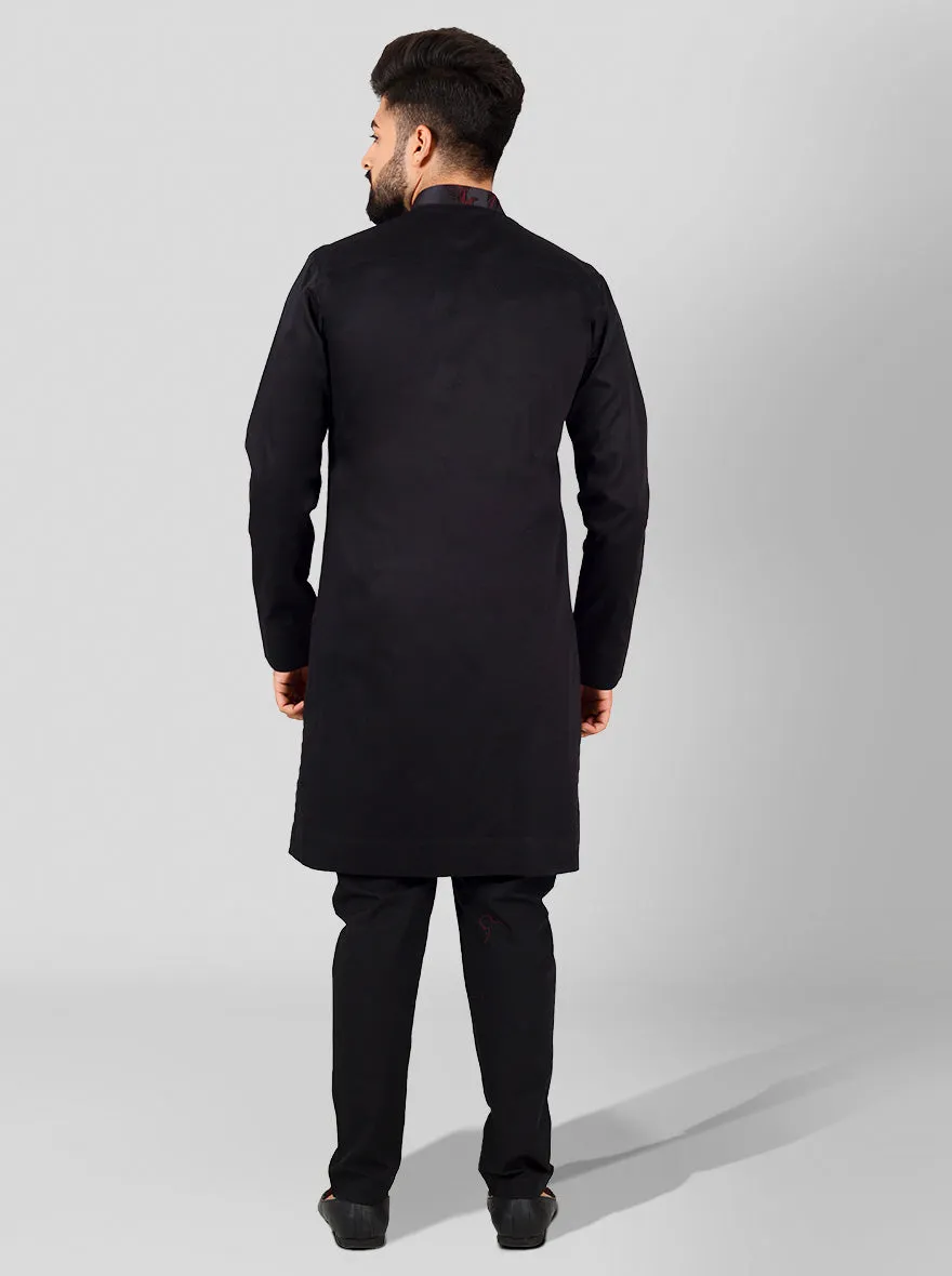 Black & Maroon Kurta