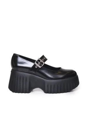 Black Mary Jane Flat Shoes