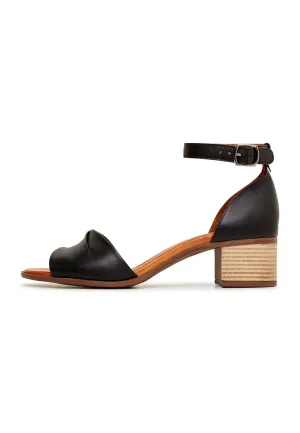 Block Heeled Sandals - Black