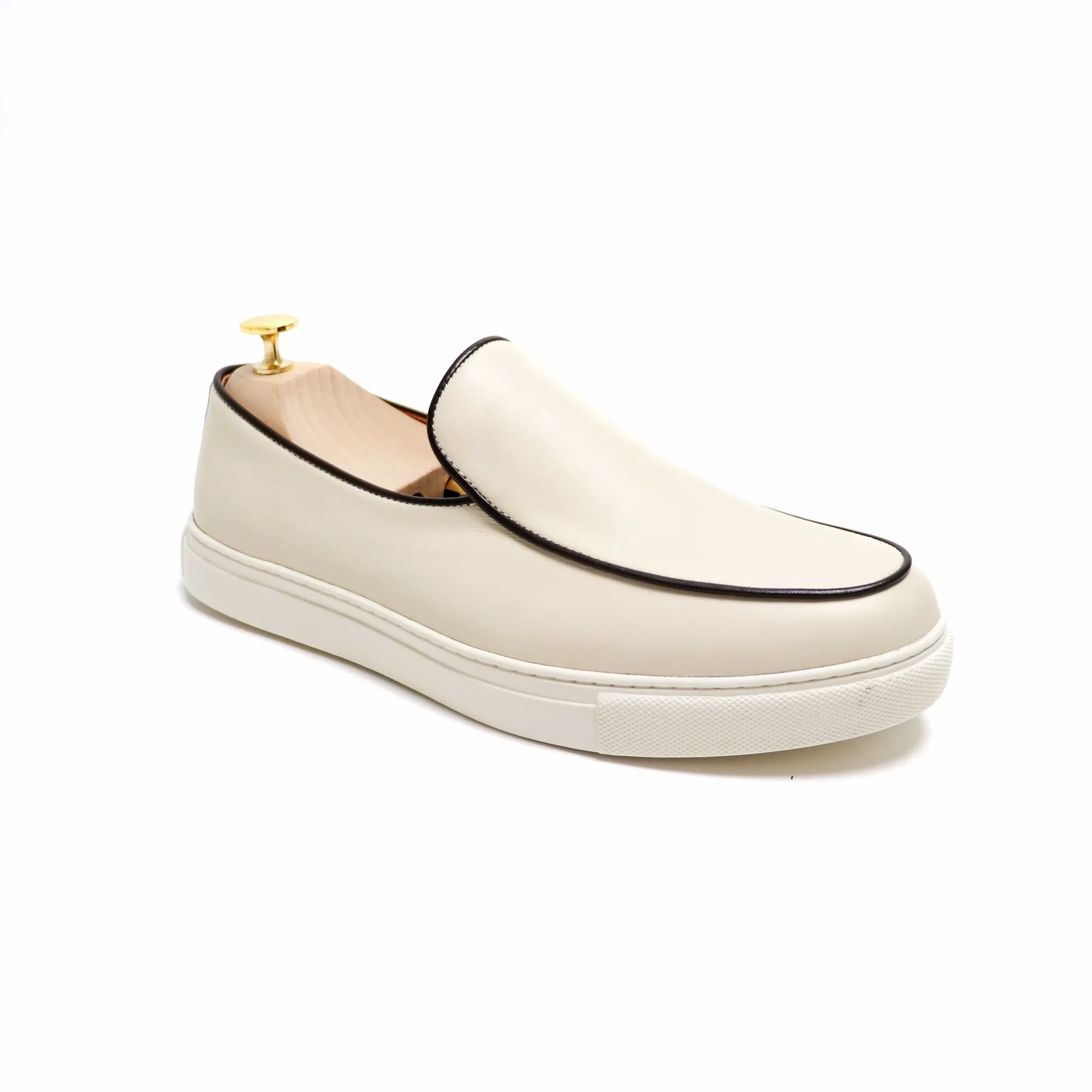 Bruges Belgian Slip On Off White