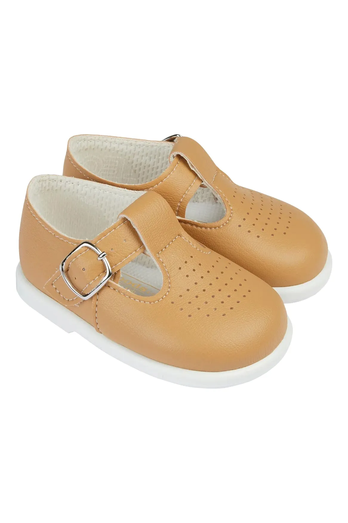 Camel T-Bar Hard Sole Shoes