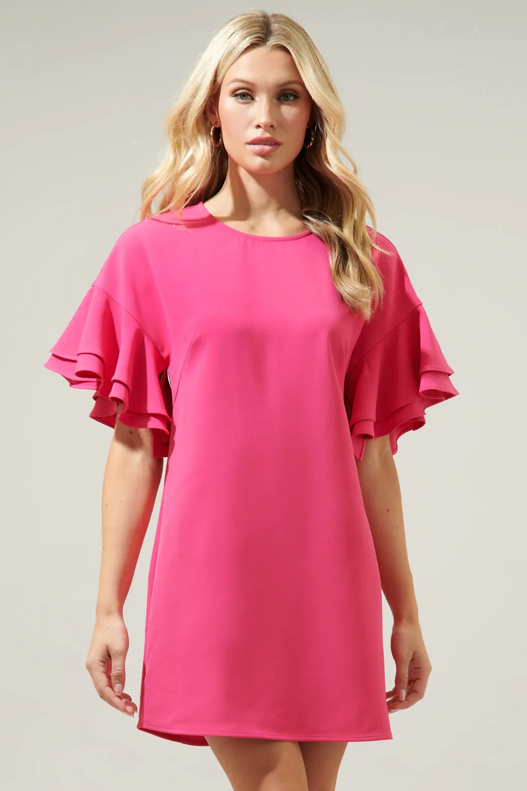 Chelsea Bell Sleeve Shift Mini Dress