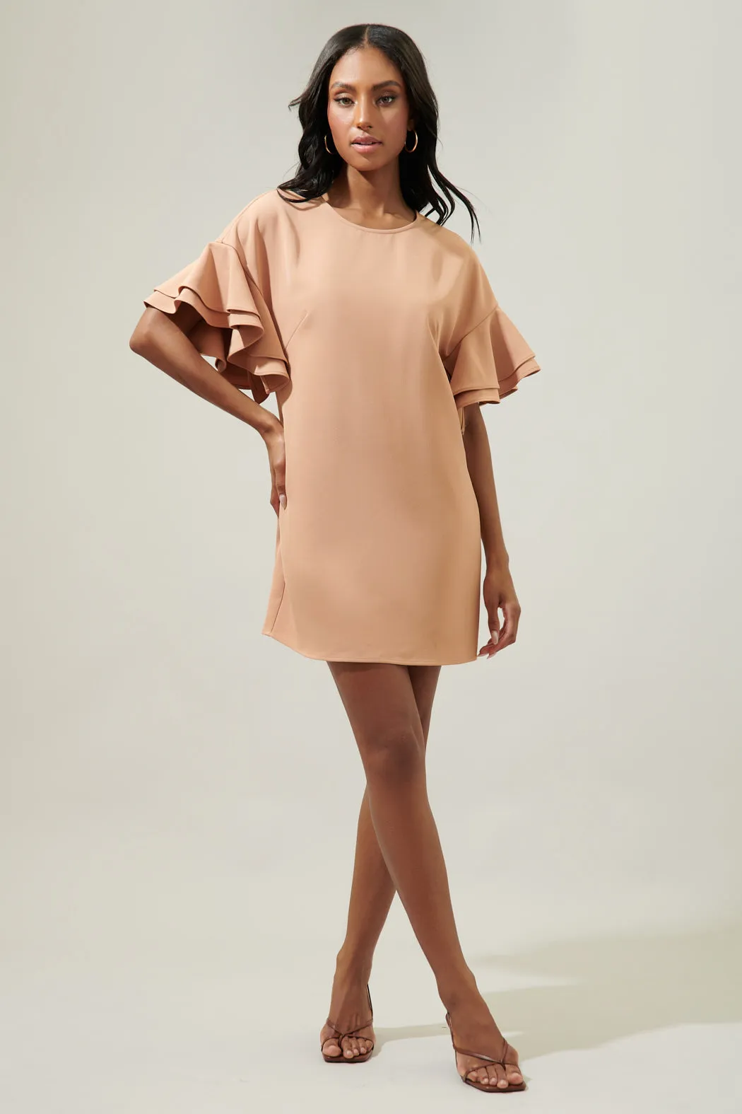 Chelsea Bell Sleeve Shift Mini Dress