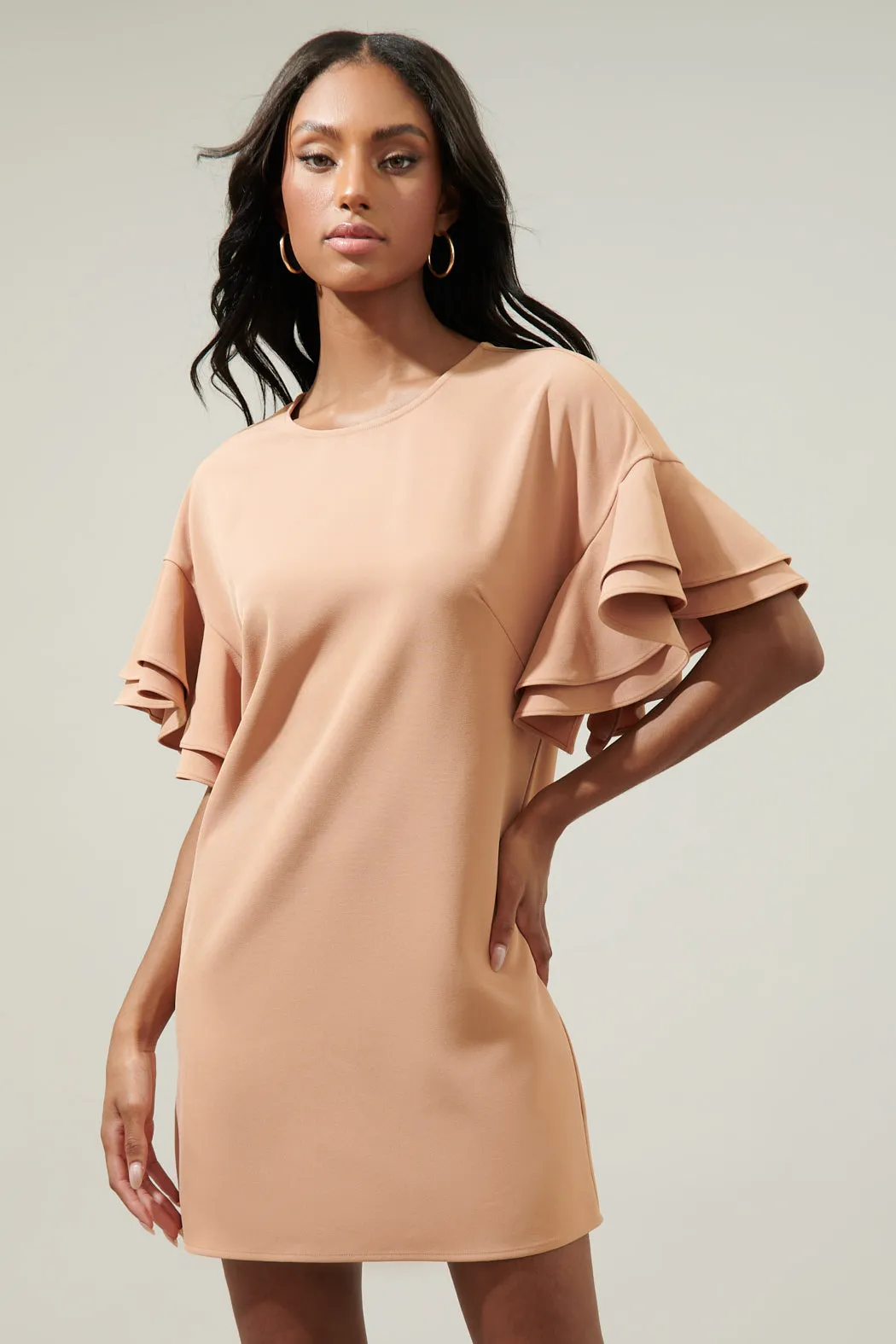 Chelsea Bell Sleeve Shift Mini Dress