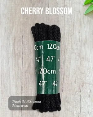 Cherry Blossom Black 120cm Cord Laces