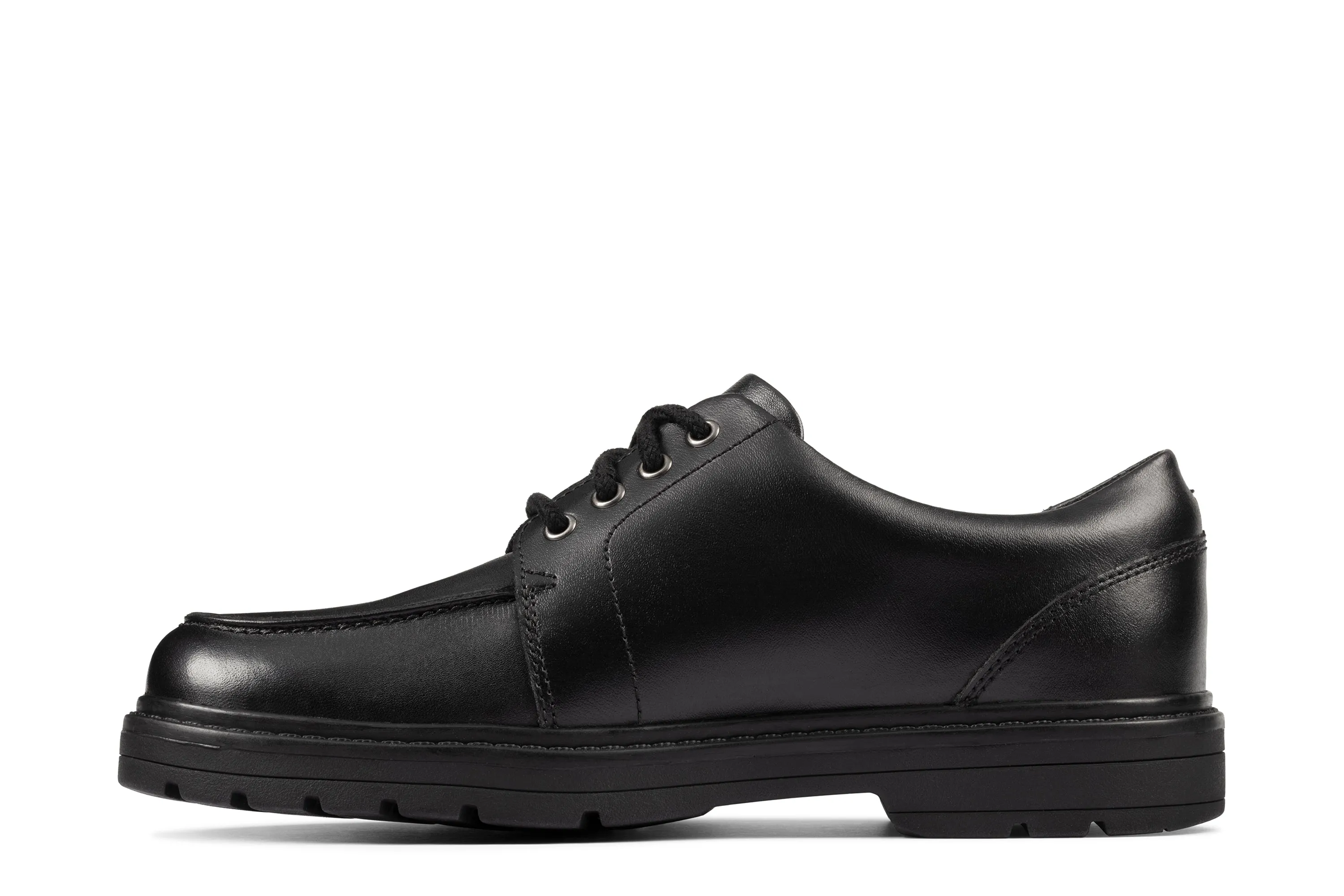 Clarks Loxham Pace Boys Black School Shoe