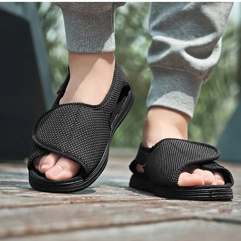 Coles Diabetic Wide Feet Sandals - Black