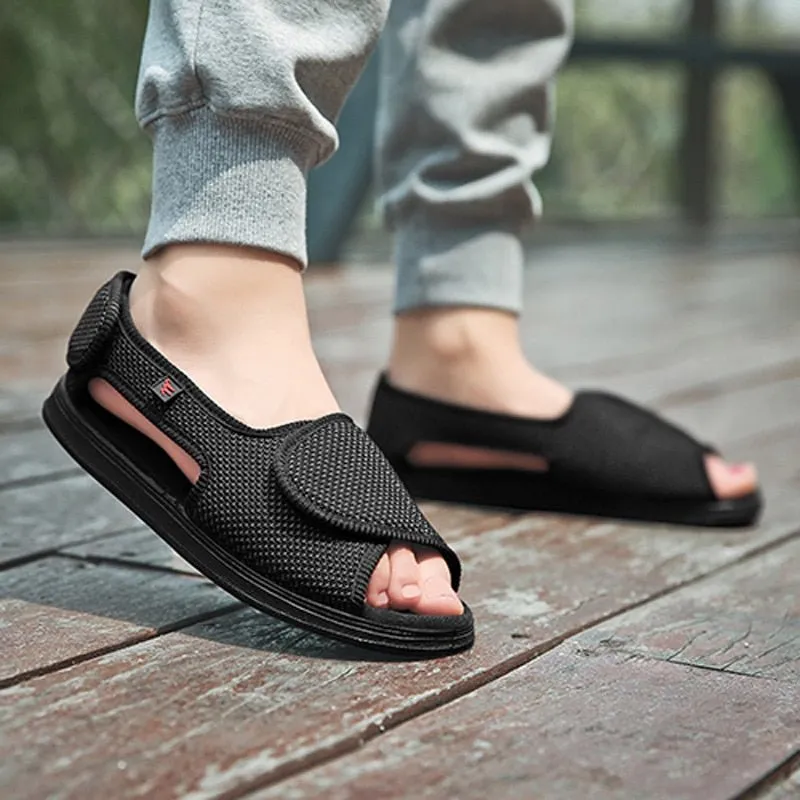 Coles Diabetic Wide Feet Sandals - Black