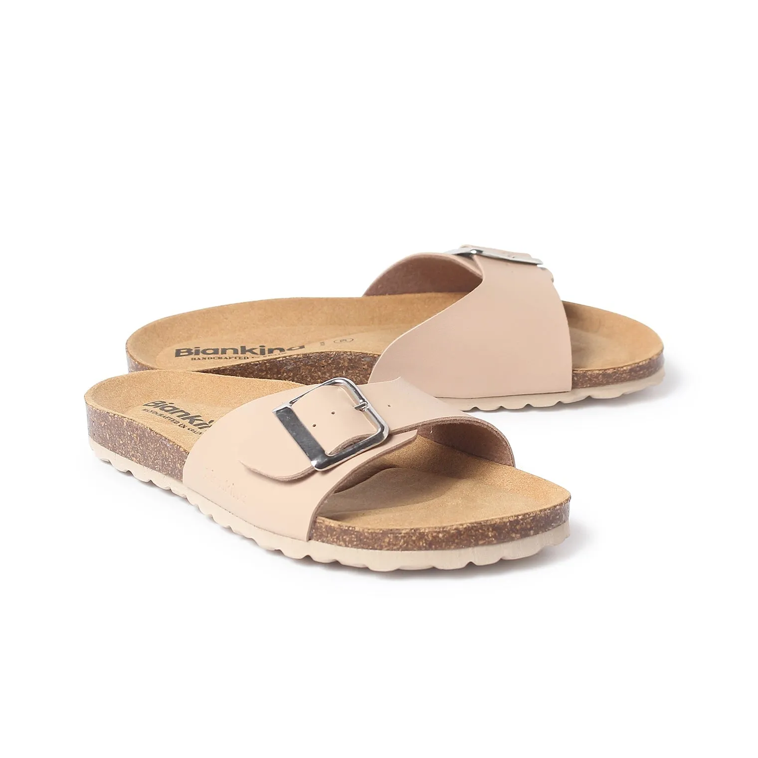 Cordoba Vegan Leather Slide Cork Sandal - Sand Brown