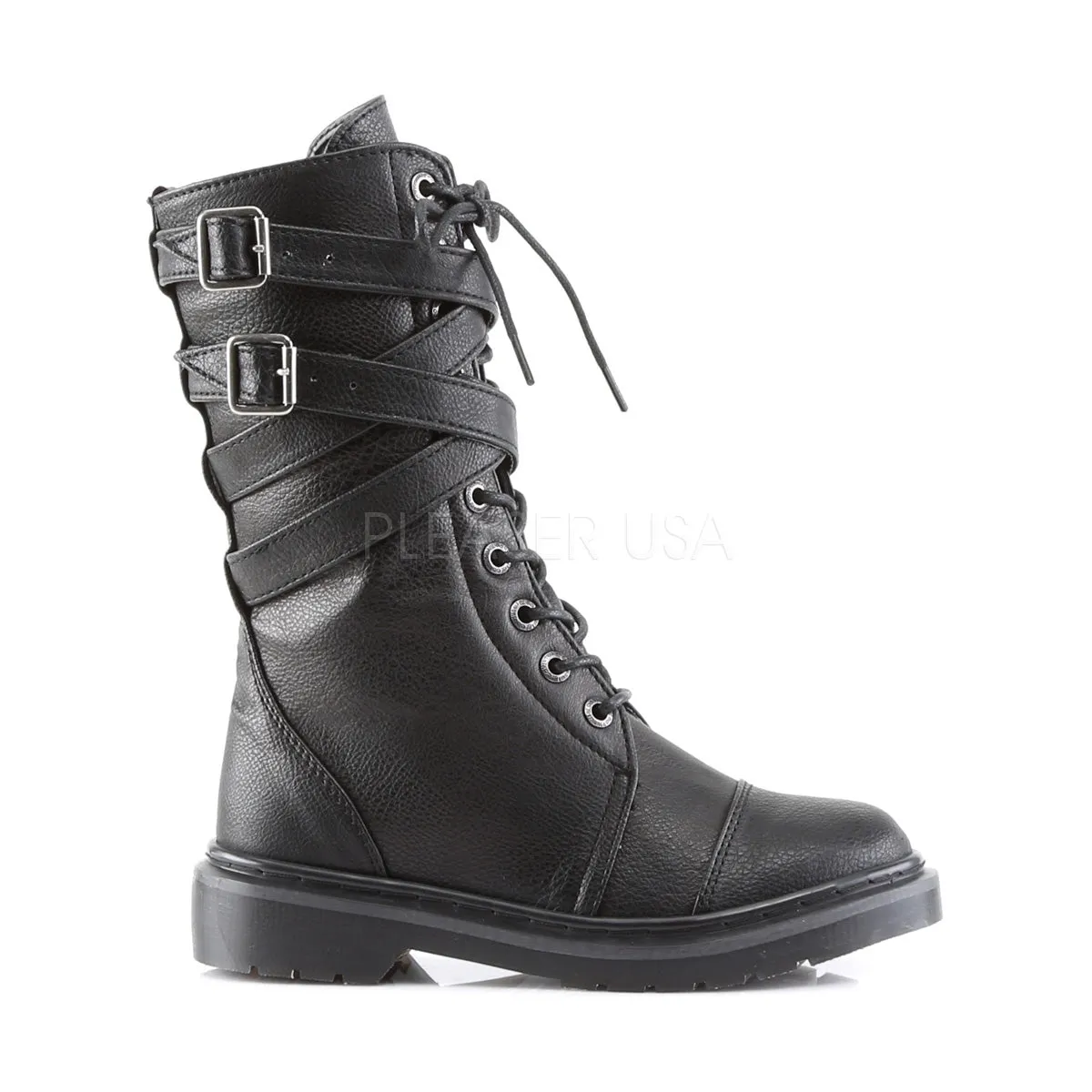 Criss-Cross Buckle Combat Boots