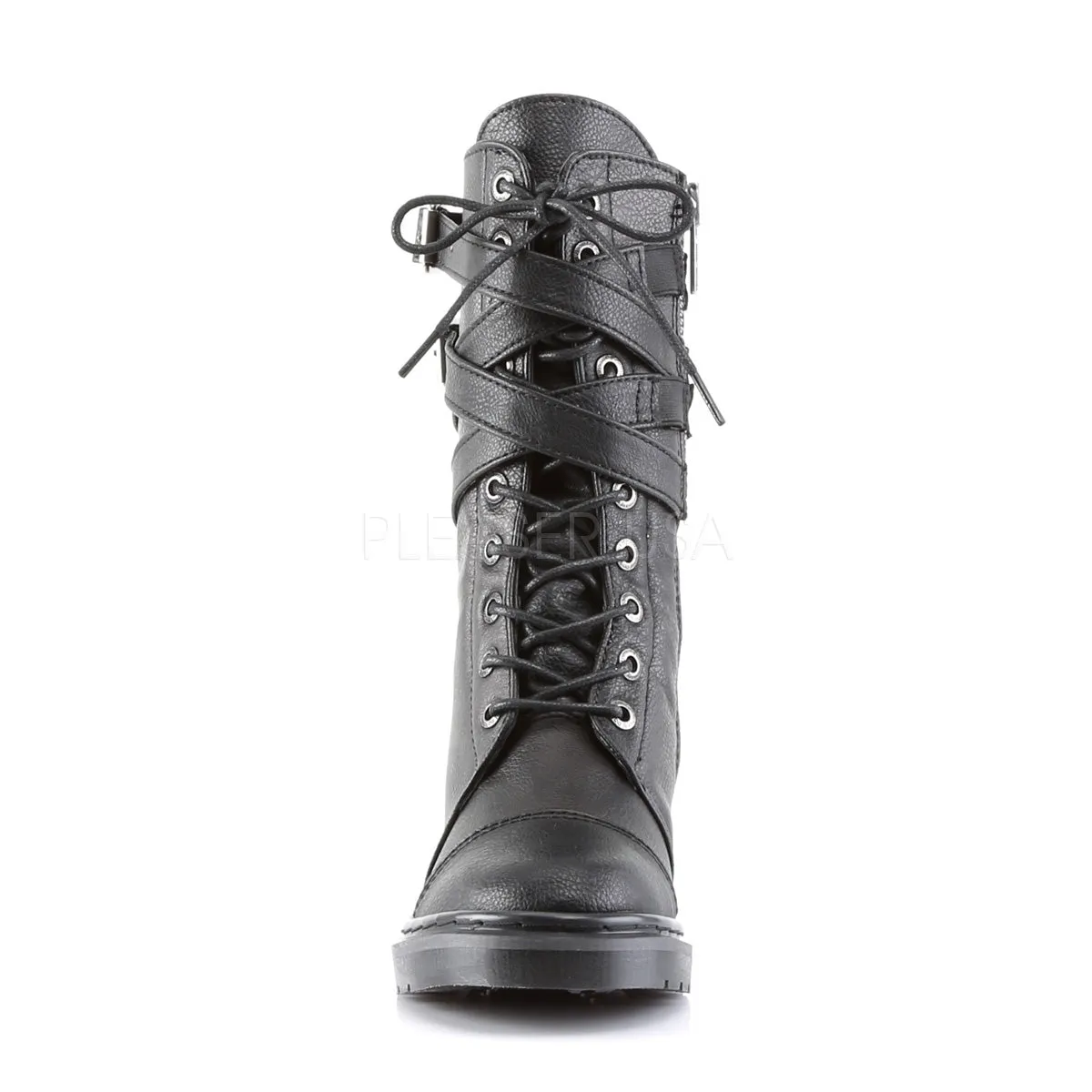 Criss-Cross Buckle Combat Boots