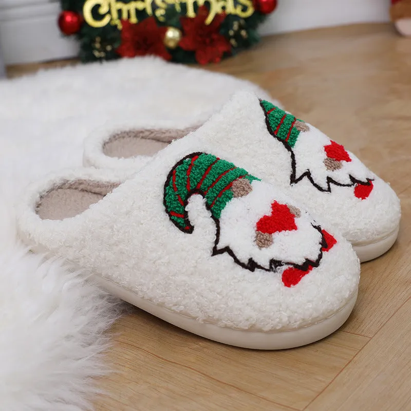 Cute Cartoon Santa Claus Home Slippers - Couple Indoor Floor Slippers for Christmas