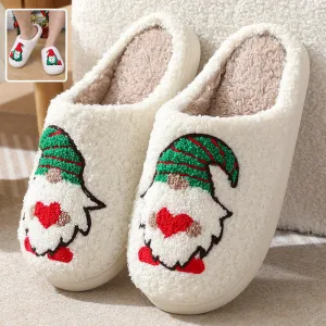 Cute Cartoon Santa Claus Home Slippers - Couple Indoor Floor Slippers for Christmas