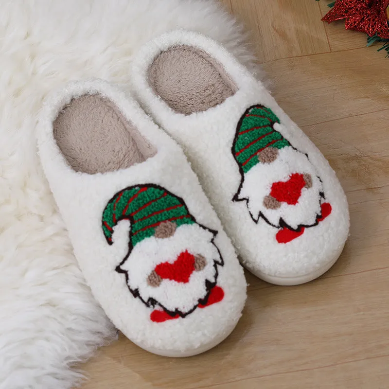 Cute Cartoon Santa Claus Home Slippers - Couple Indoor Floor Slippers for Christmas