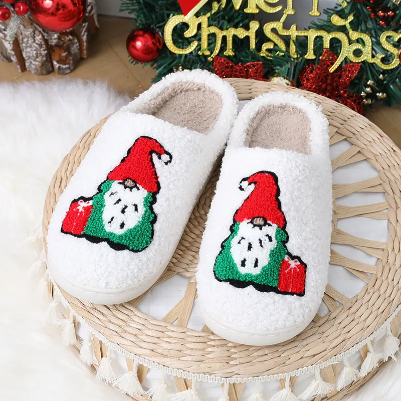 Cute Cartoon Santa Claus Home Slippers - Couple Indoor Floor Slippers for Christmas