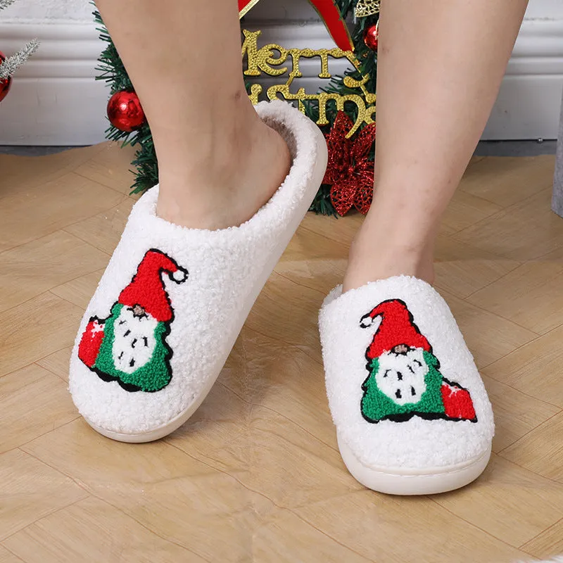 Cute Cartoon Santa Claus Home Slippers - Couple Indoor Floor Slippers for Christmas