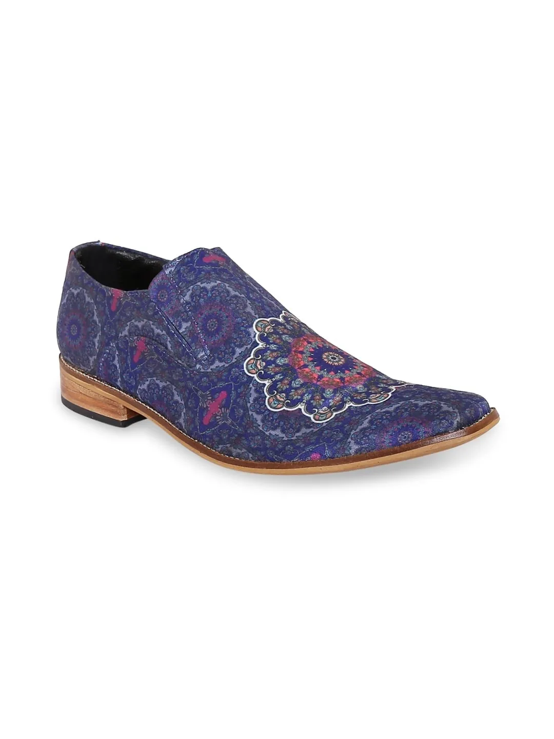 Dark Blue Printed Loafers