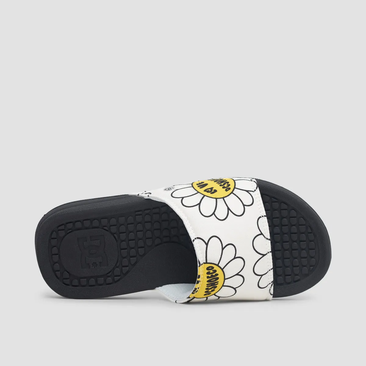 DC Bolsa Slides White/Black/Flower - Womens