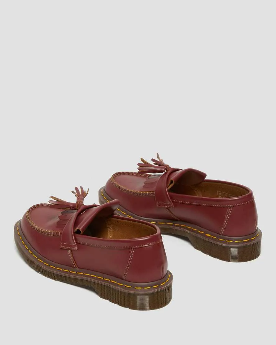 DR MARTENS VINTAGE ADRIAN TASSEL LOAFERS - OXBLOOD QUILON