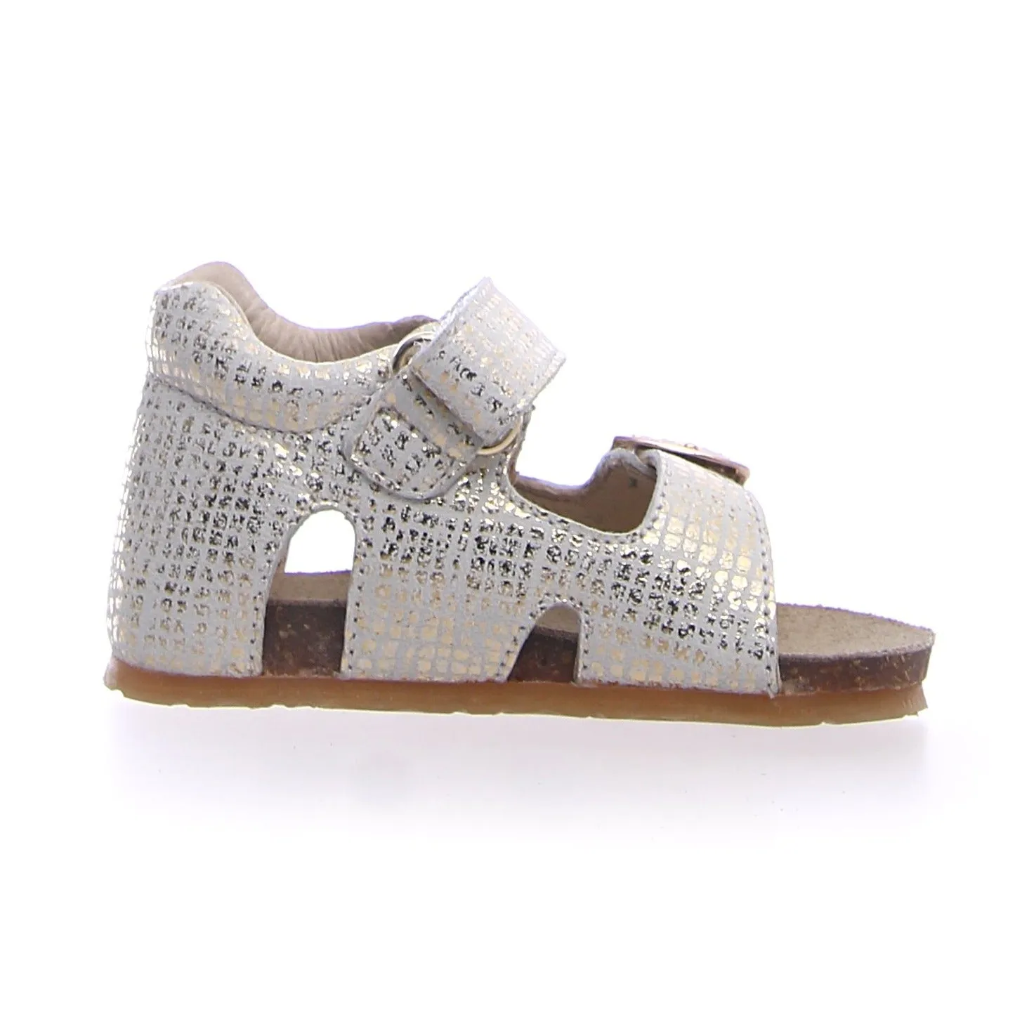 Falcotto Girl's Bea Suede Open Toe Sandals - White/Gold