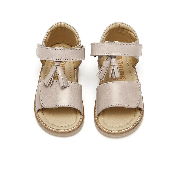 Flo Tassel Kids Sandal Mink Leather