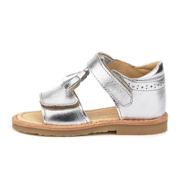 Flo Tassel Kids Sandal Silver Leather