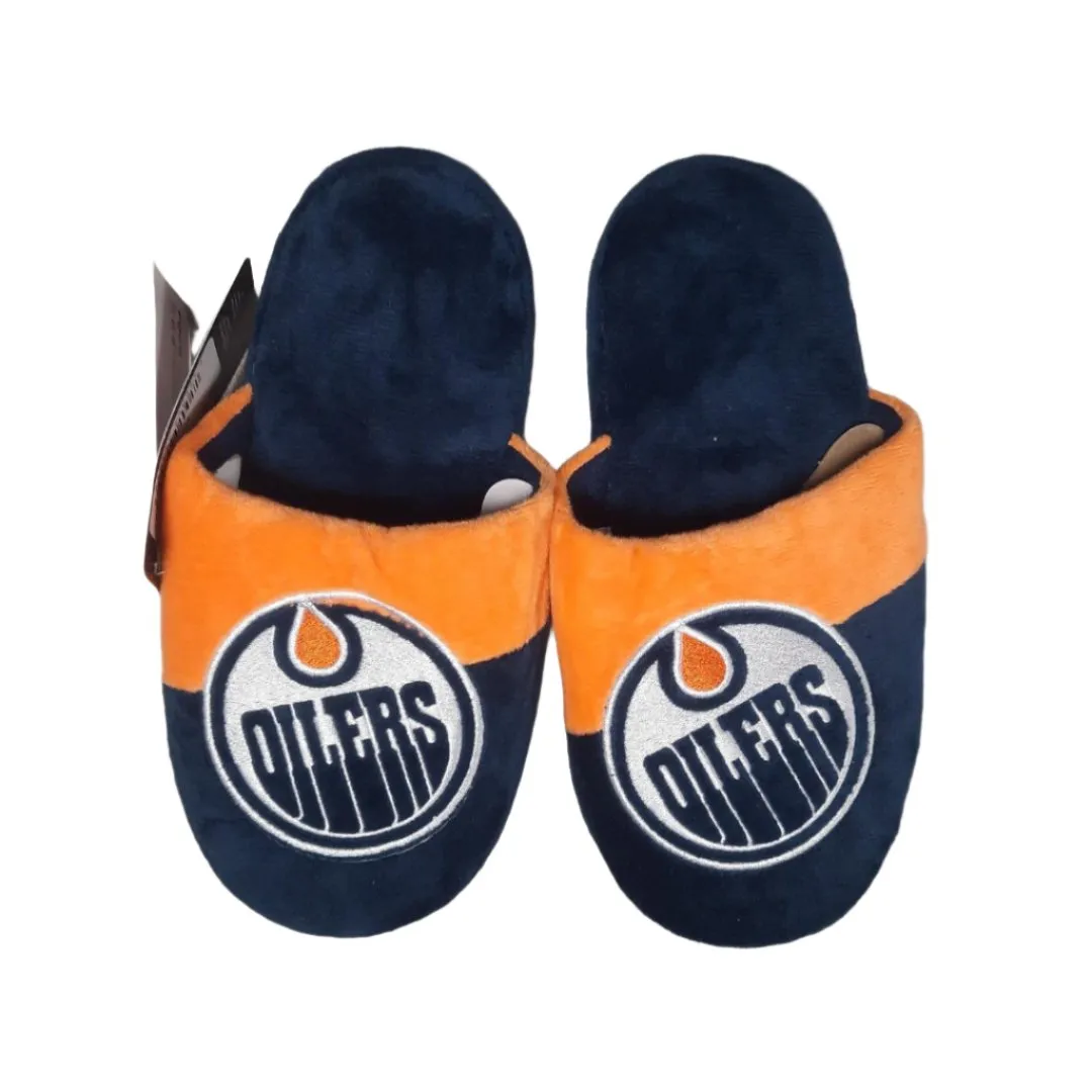 FOCO Youth NHL Edmonton Oilers Big Logo Slippers