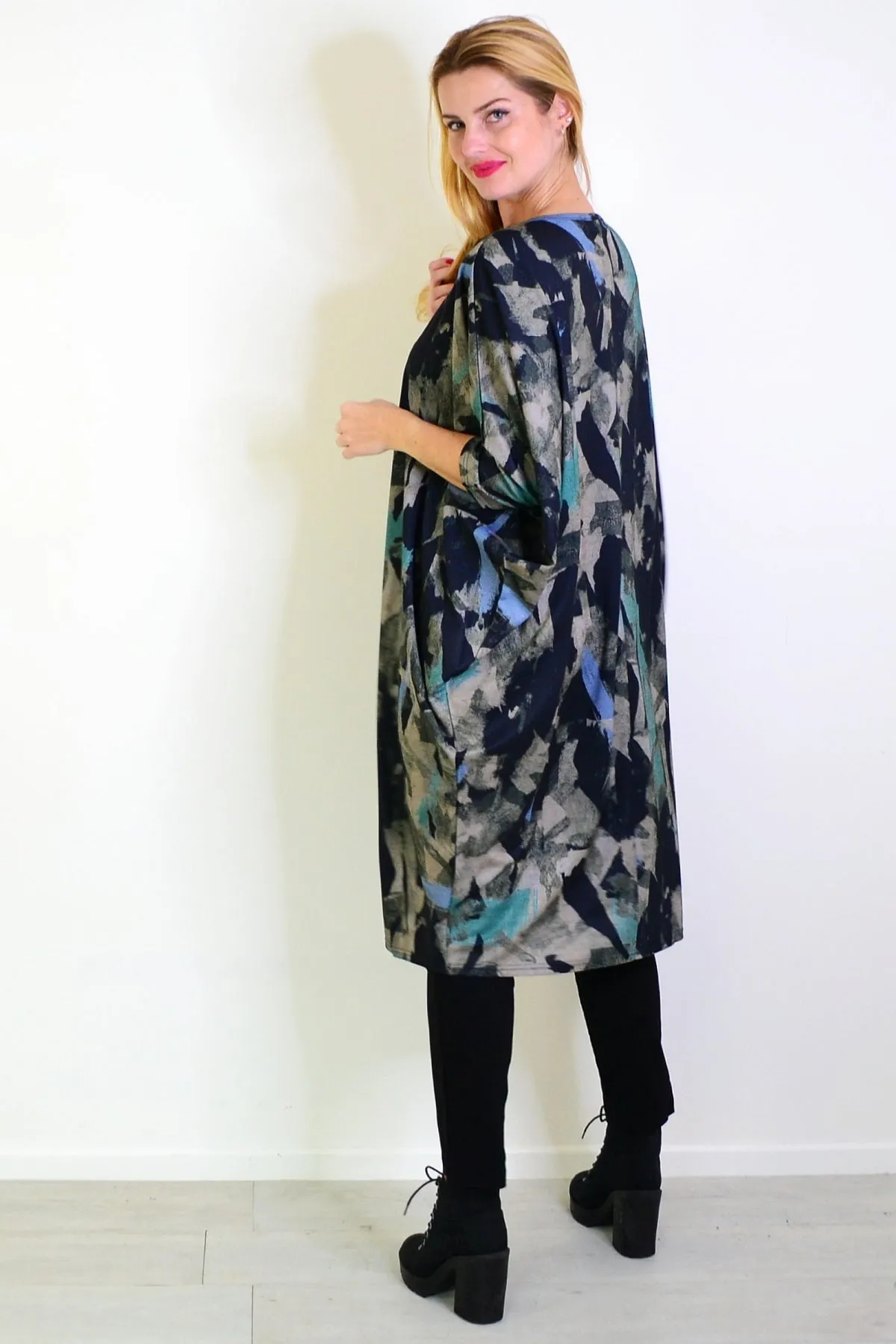 Free Size Green Relaxed Tunic Dress