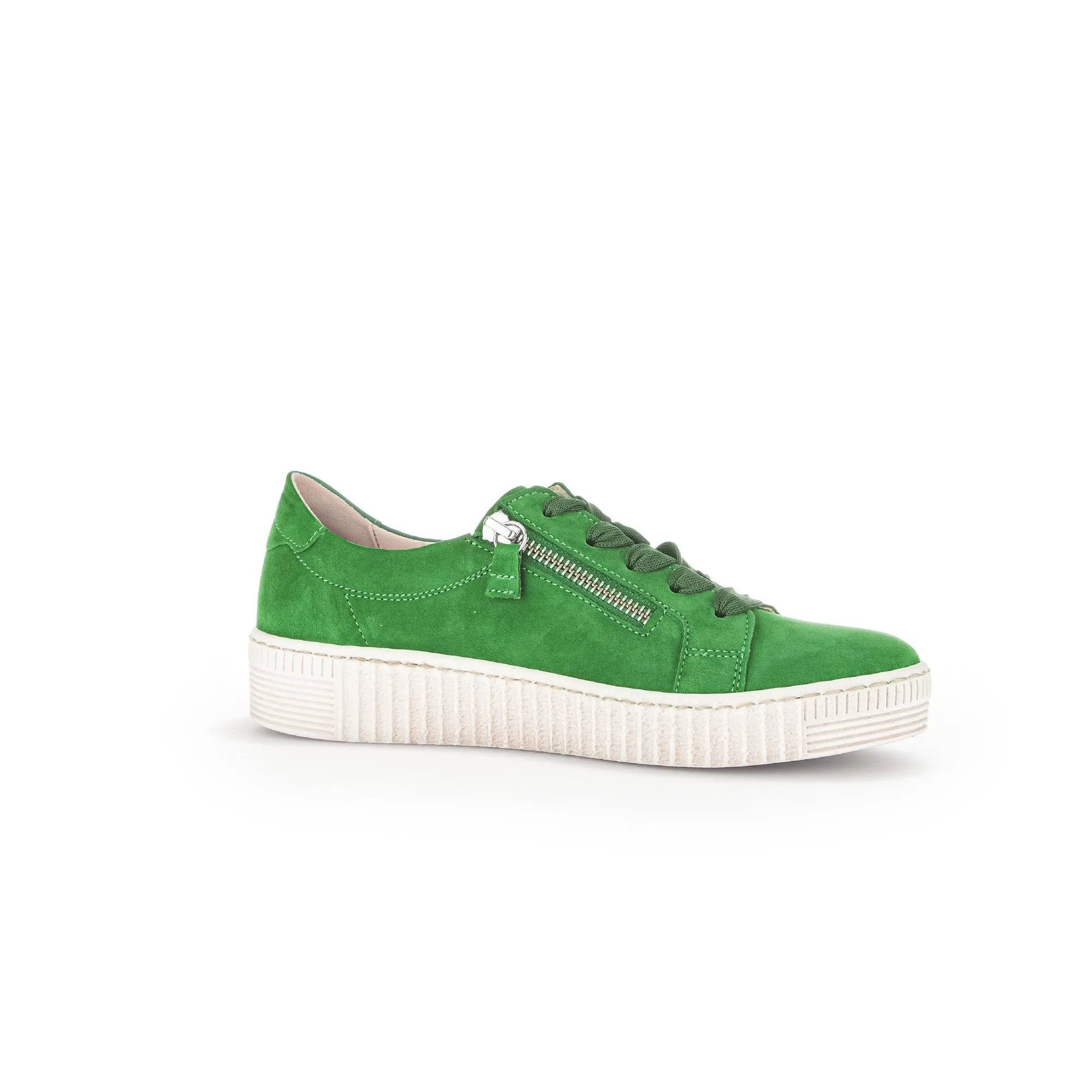 Gabor 43.334.19 Wisdom Ladies Green Suede Lace Up Trainers