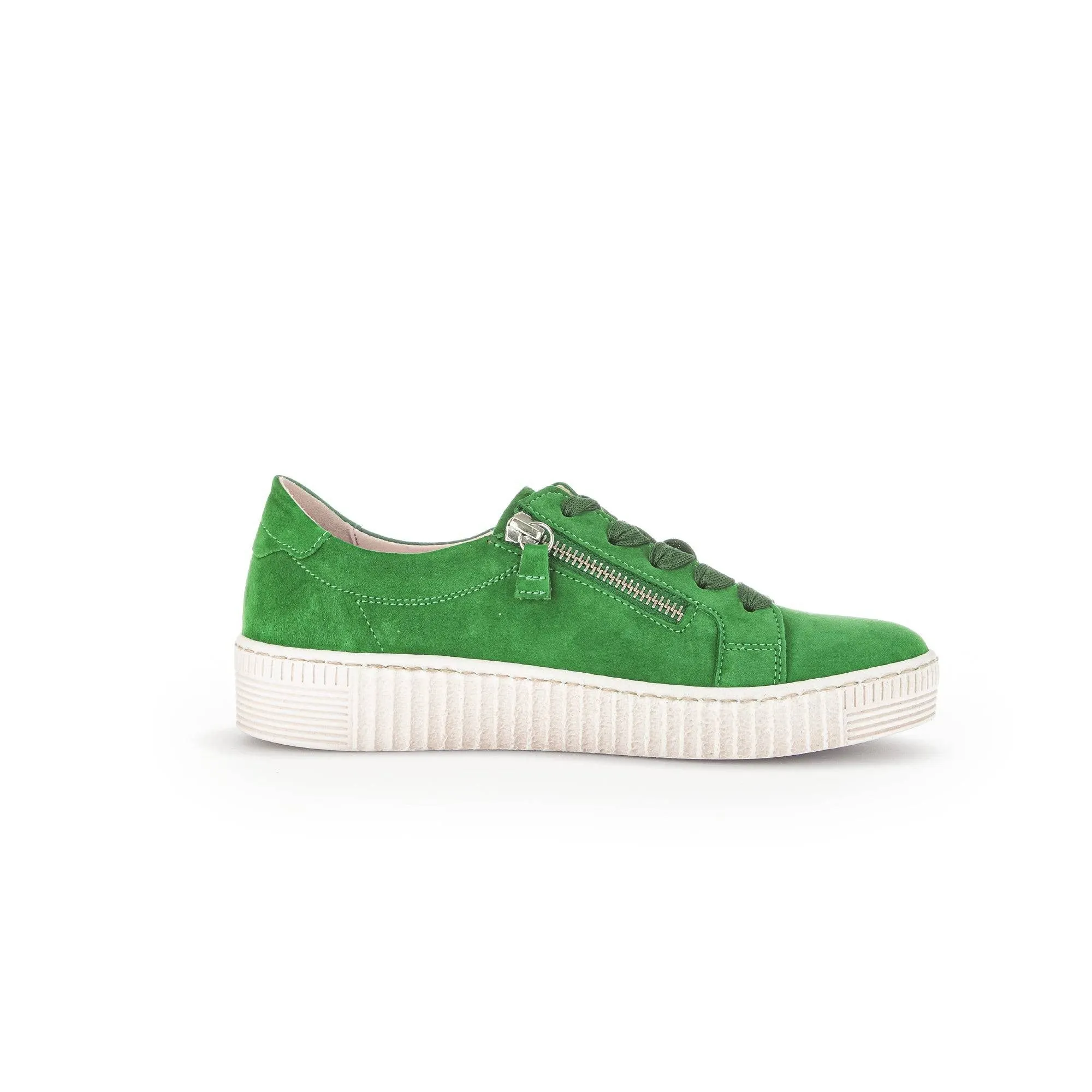 Gabor 43.334.19 Wisdom Ladies Green Suede Lace Up Trainers