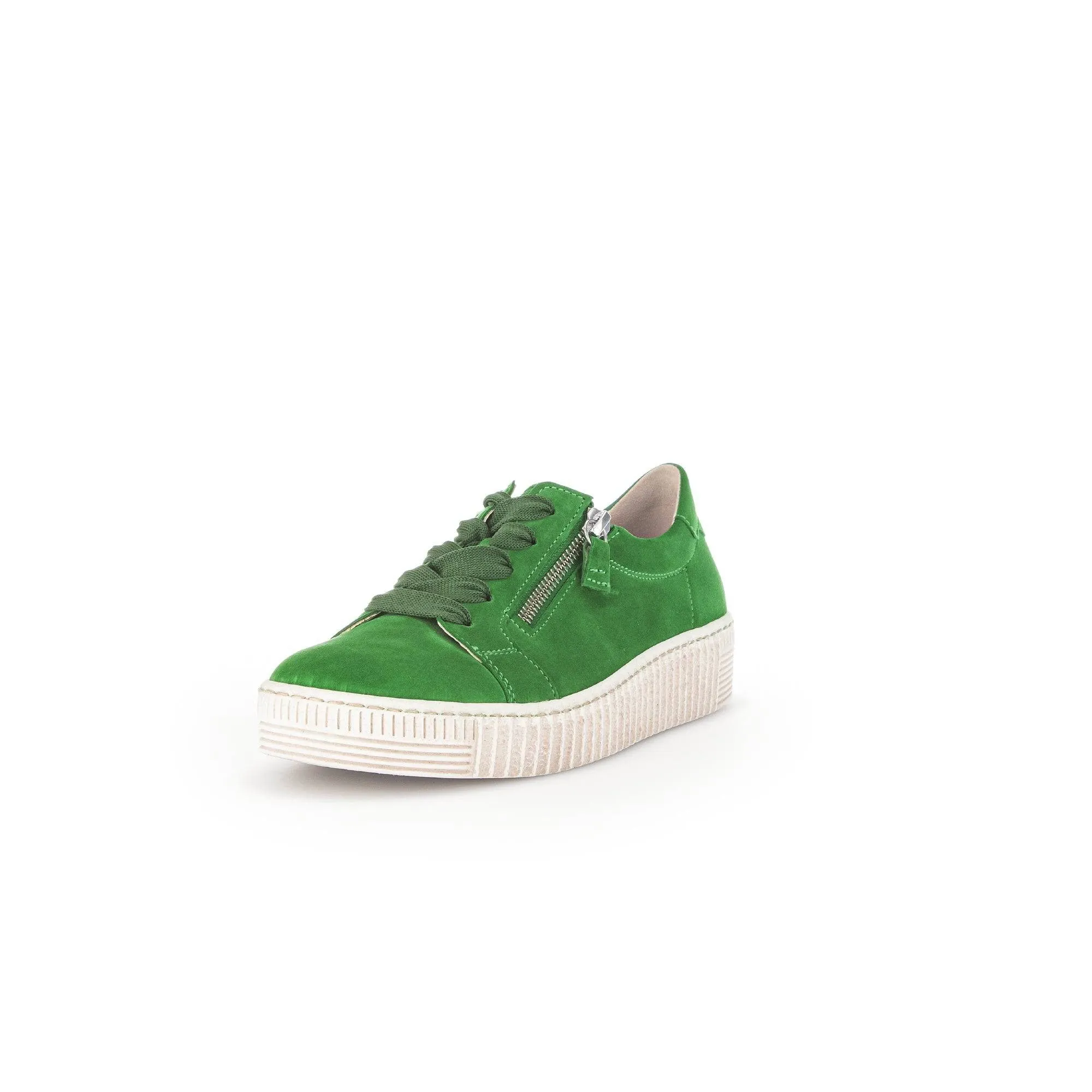 Gabor 43.334.19 Wisdom Ladies Green Suede Lace Up Trainers