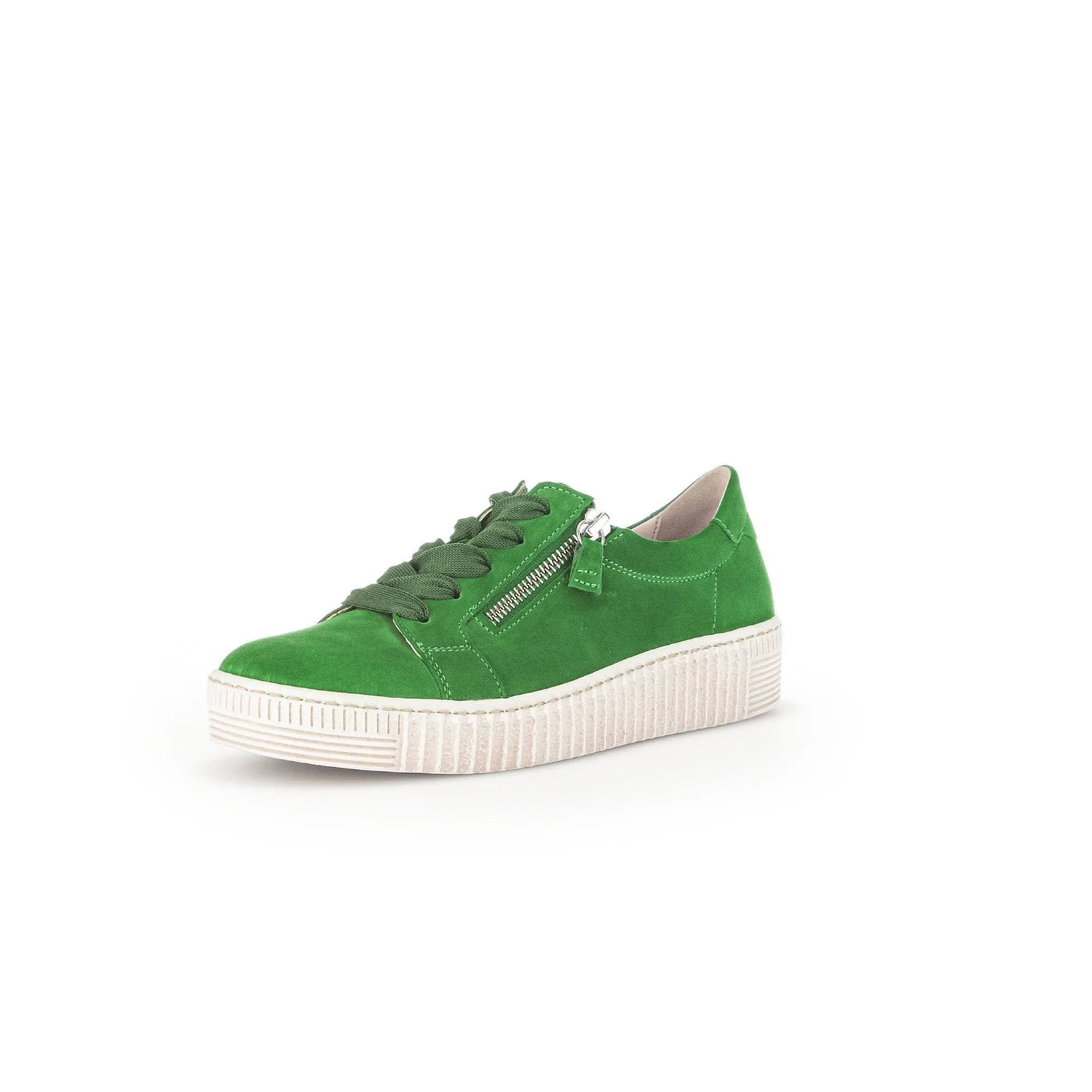 Gabor 43.334.19 Wisdom Ladies Green Suede Lace Up Trainers