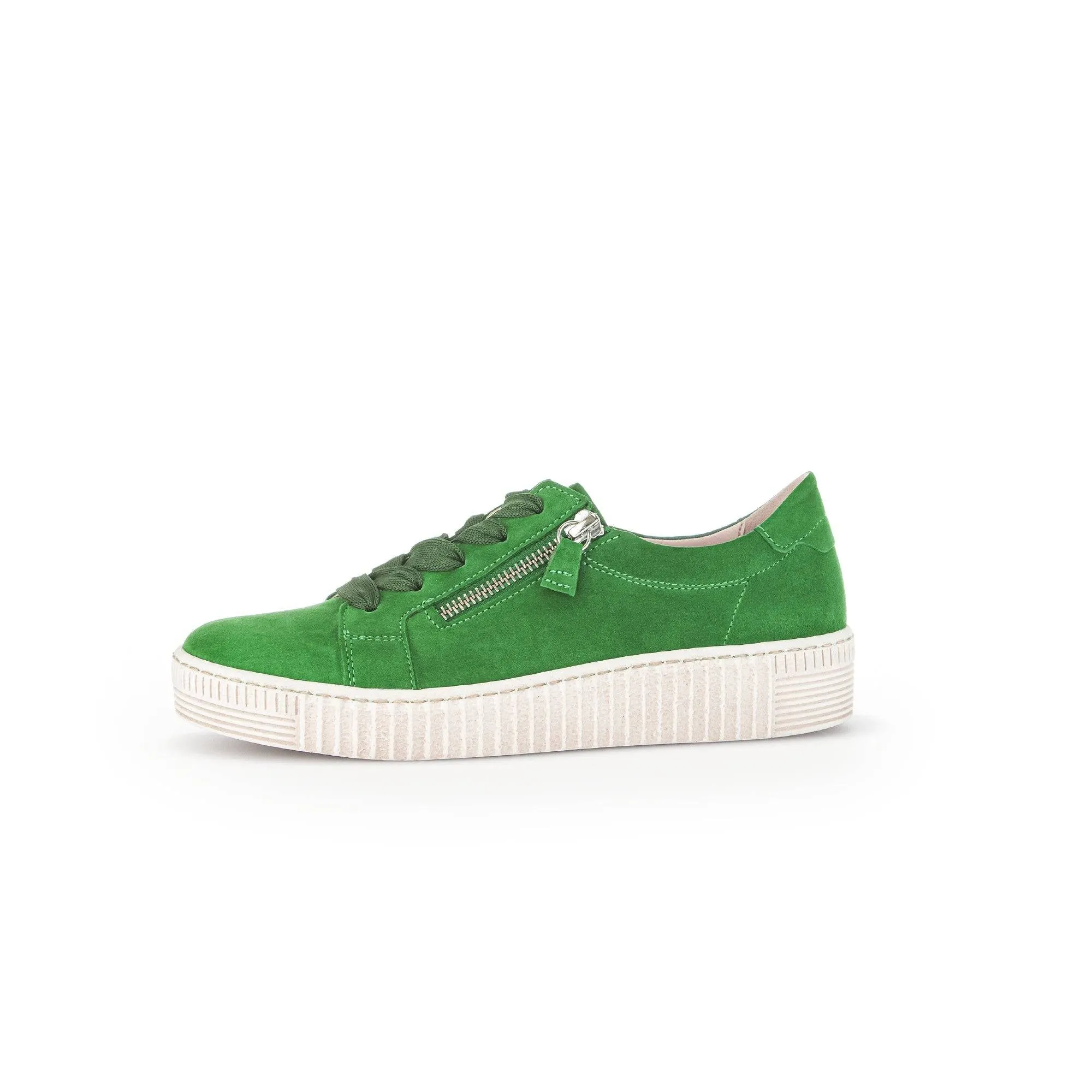 Gabor 43.334.19 Wisdom Ladies Green Suede Lace Up Trainers