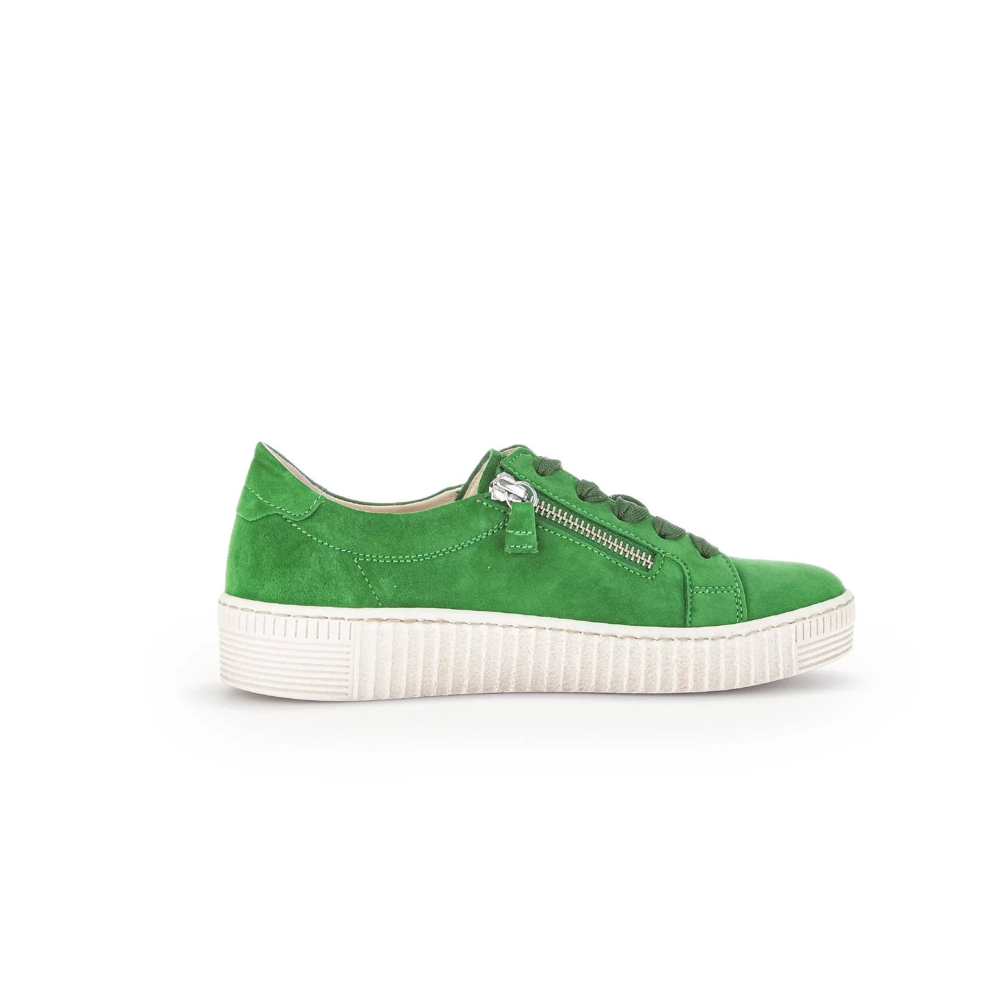 Gabor 43.334.19 Wisdom Ladies Green Suede Lace Up Trainers