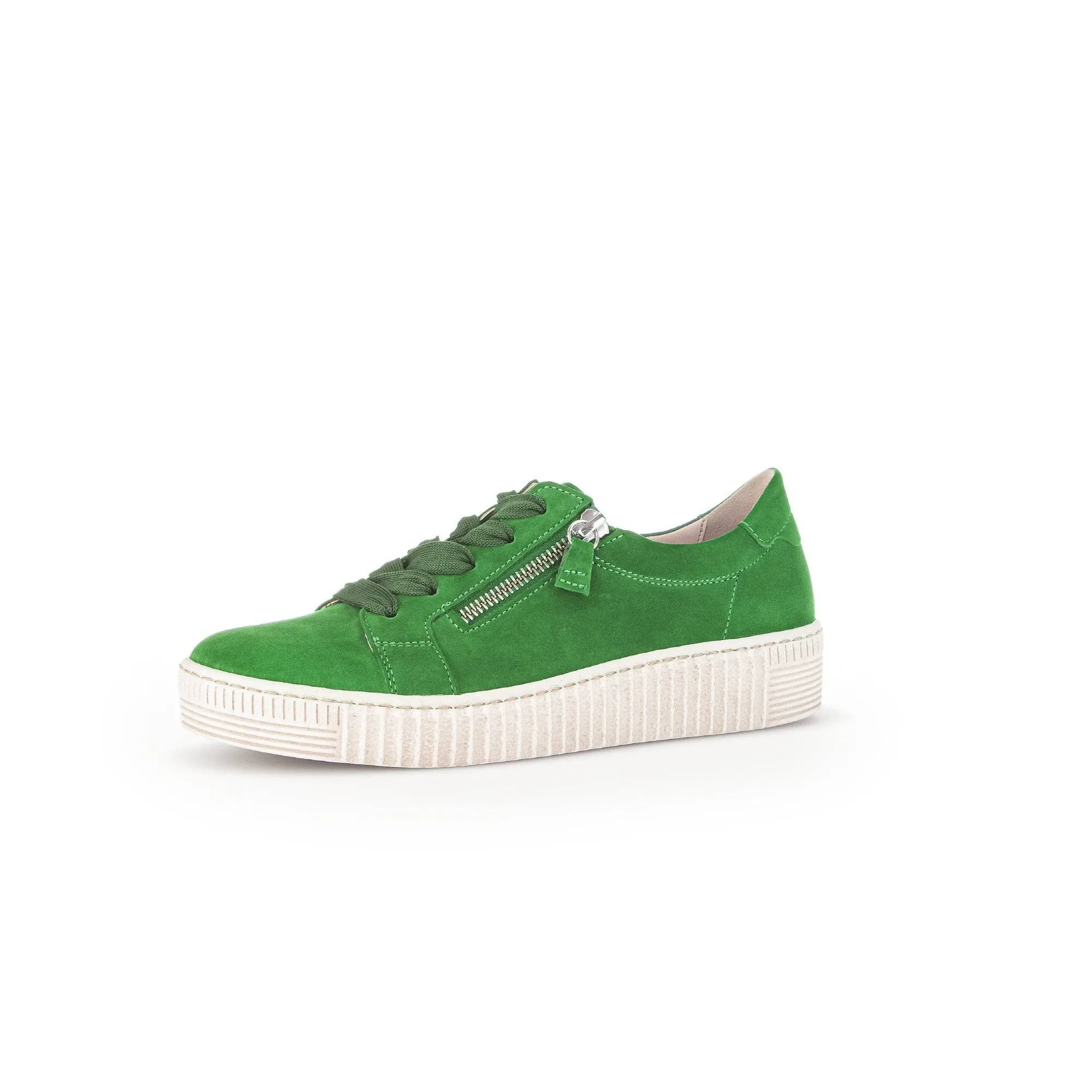 Gabor 43.334.19 Wisdom Ladies Green Suede Lace Up Trainers