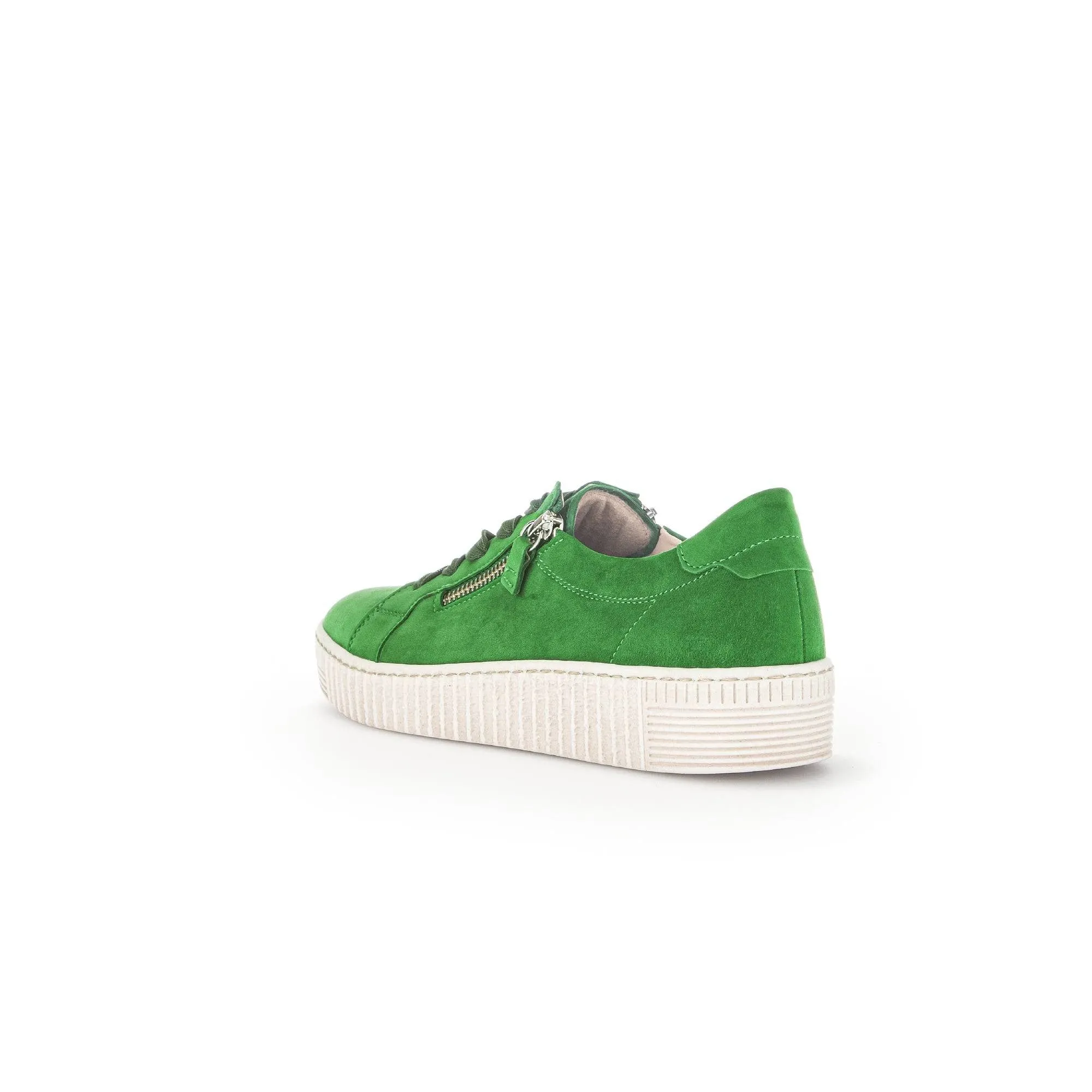 Gabor 43.334.19 Wisdom Ladies Green Suede Lace Up Trainers