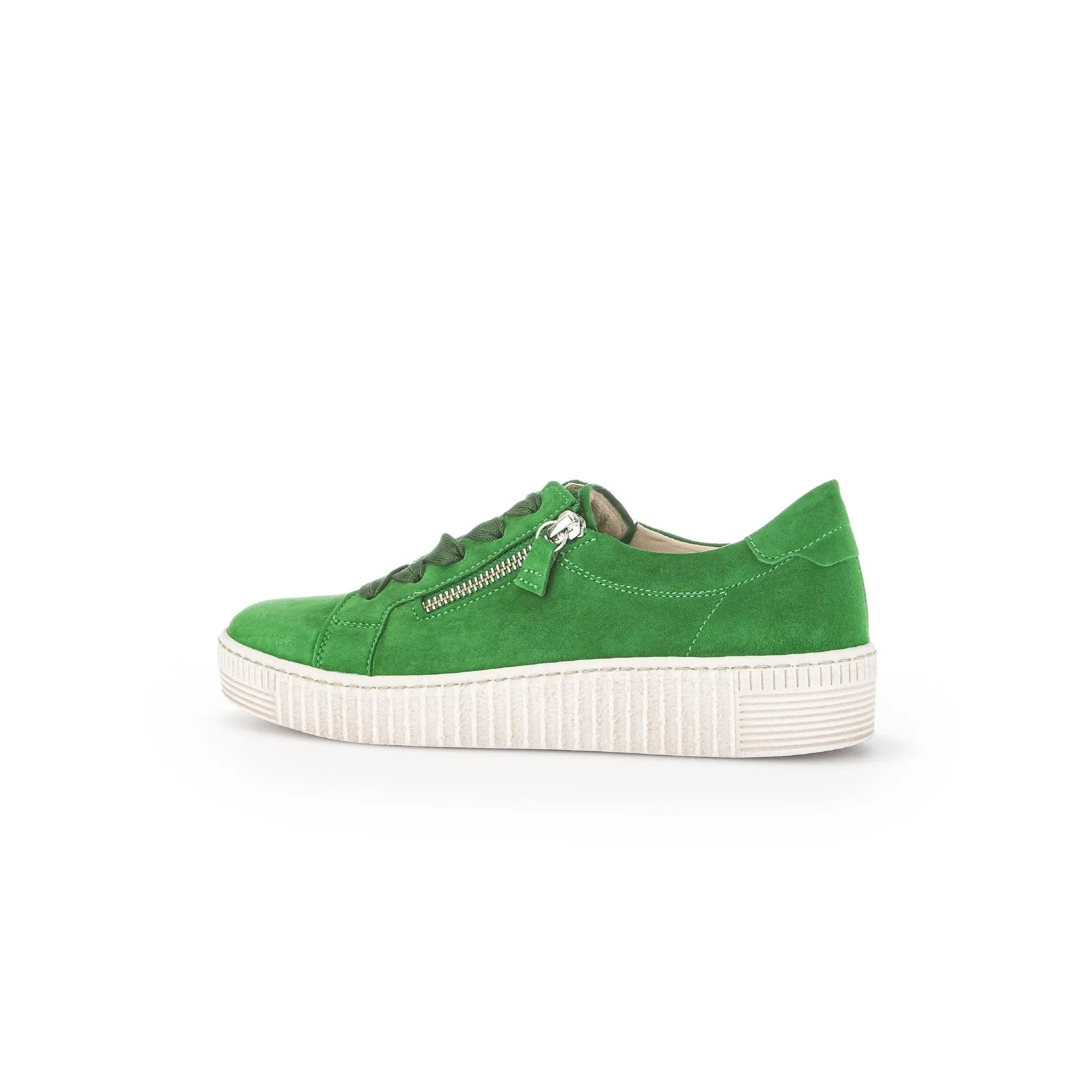 Gabor 43.334.19 Wisdom Ladies Green Suede Lace Up Trainers