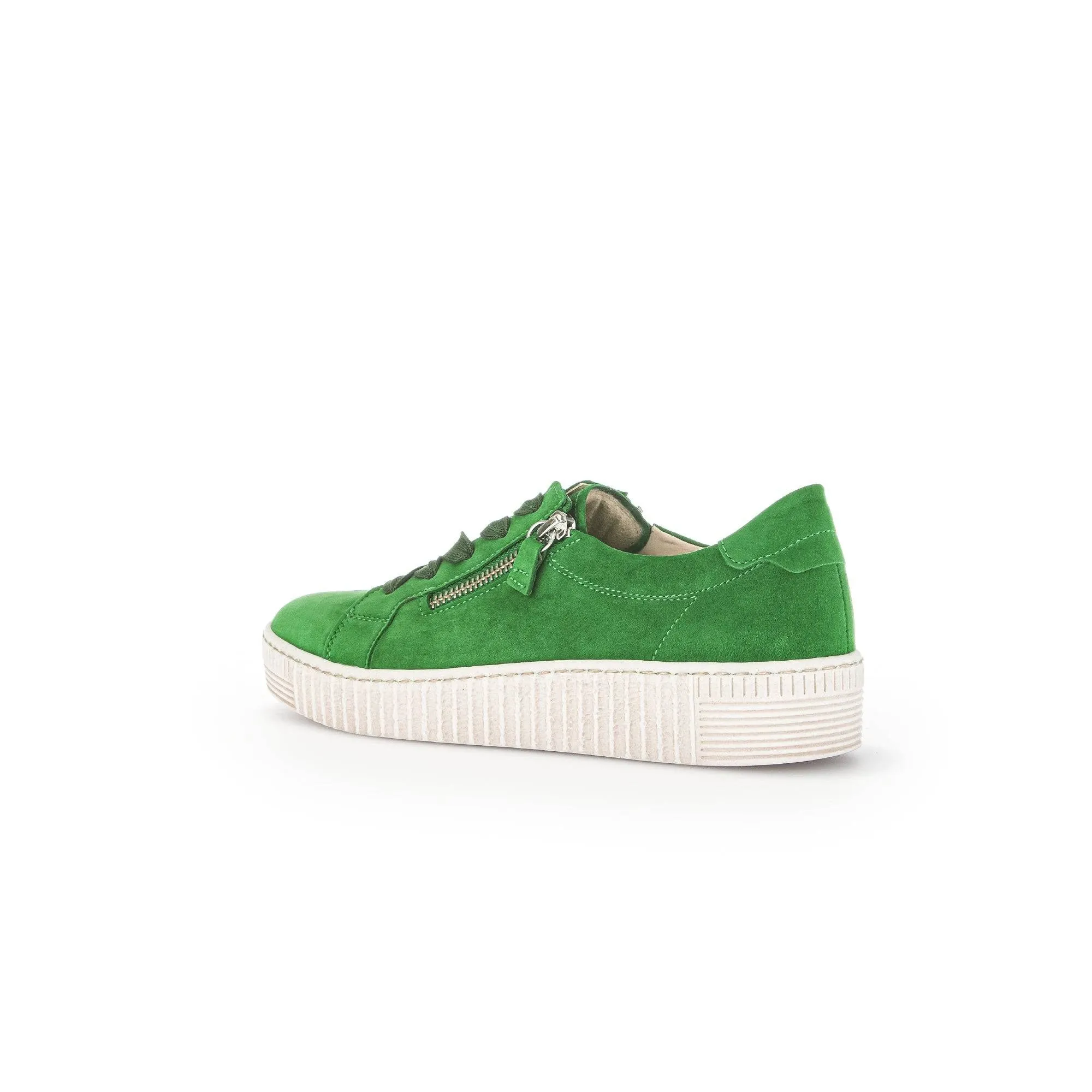 Gabor 43.334.19 Wisdom Ladies Green Suede Lace Up Trainers