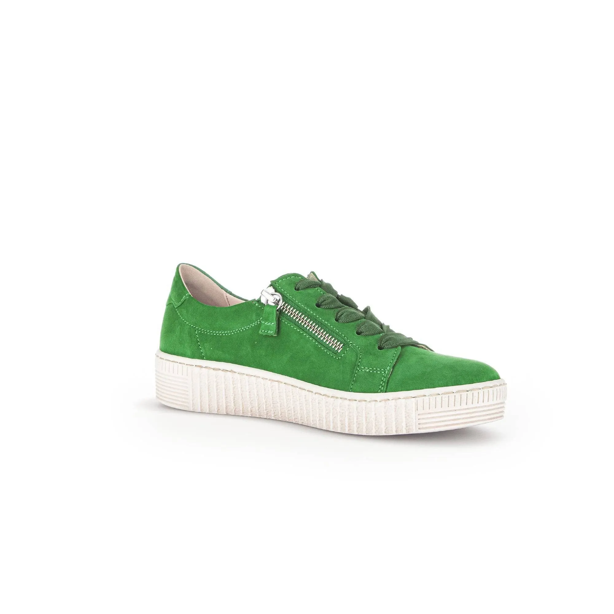 Gabor 43.334.19 Wisdom Ladies Green Suede Lace Up Trainers