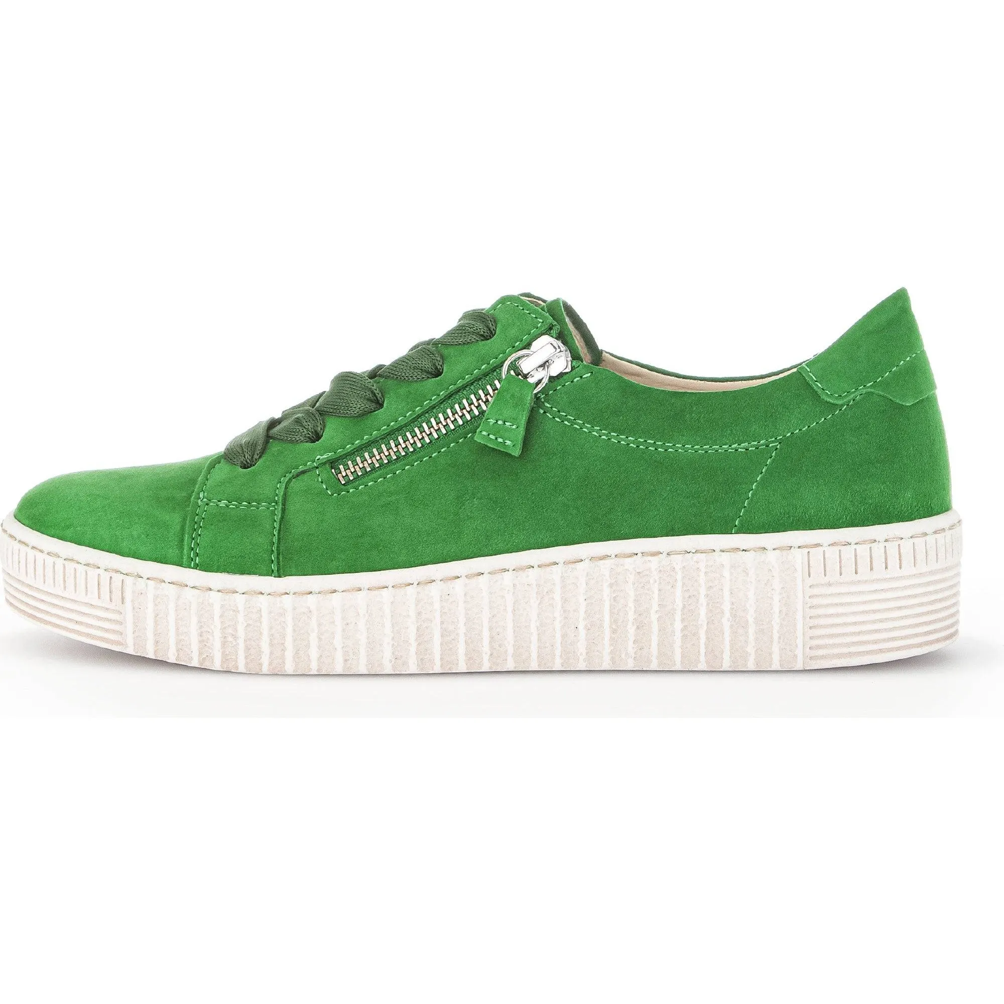 Gabor 43.334.19 Wisdom Ladies Green Suede Lace Up Trainers