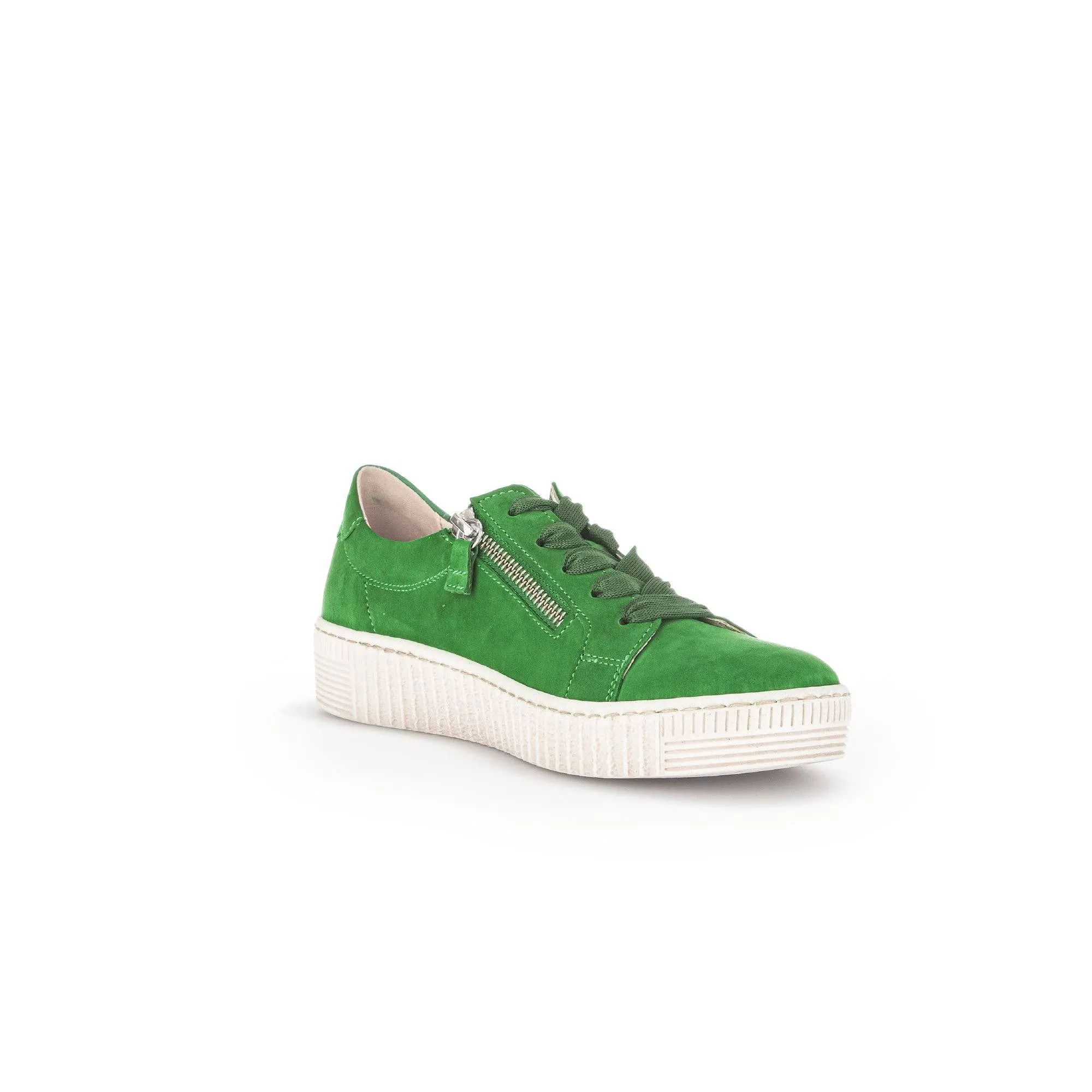 Gabor 43.334.19 Wisdom Ladies Green Suede Lace Up Trainers