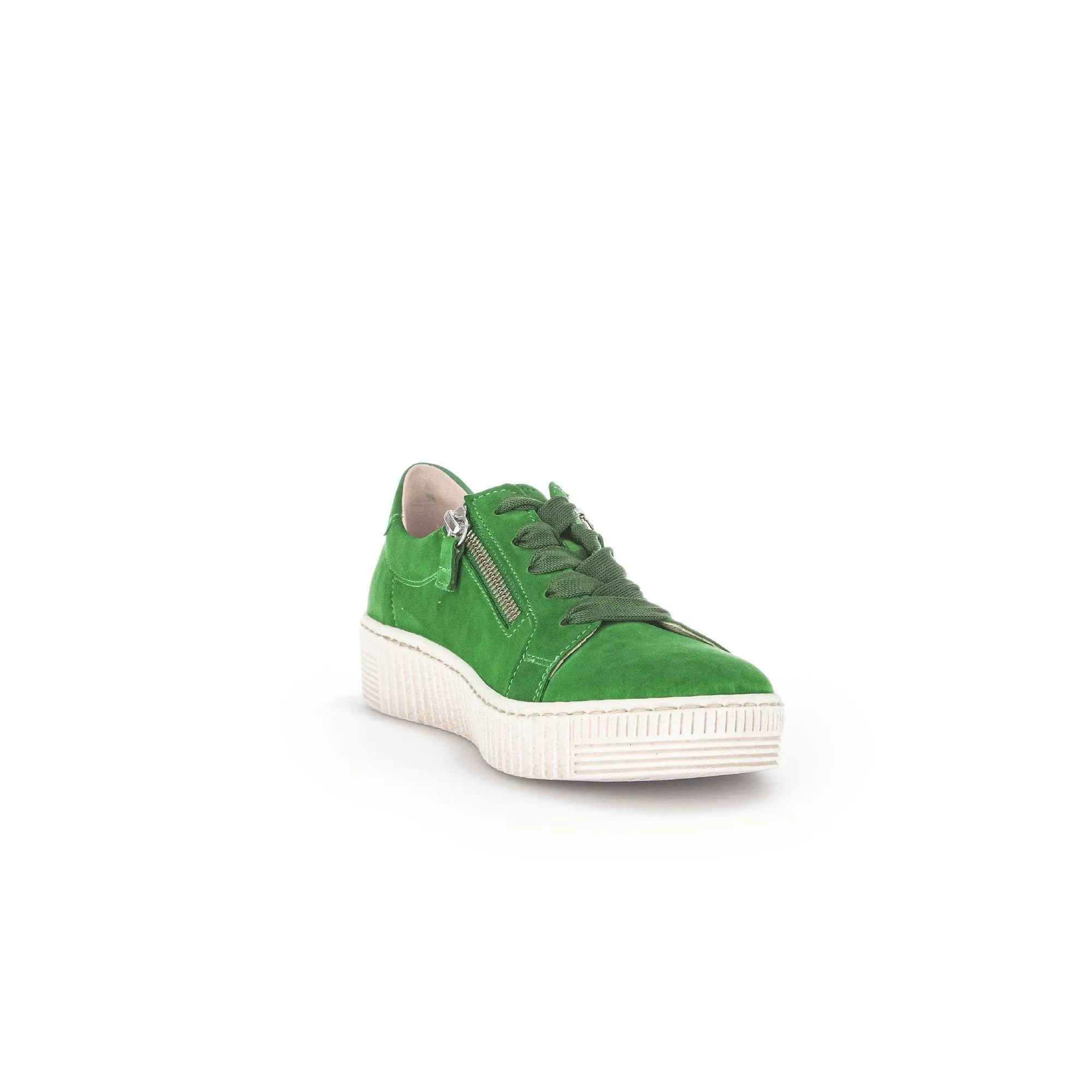 Gabor 43.334.19 Wisdom Ladies Green Suede Lace Up Trainers