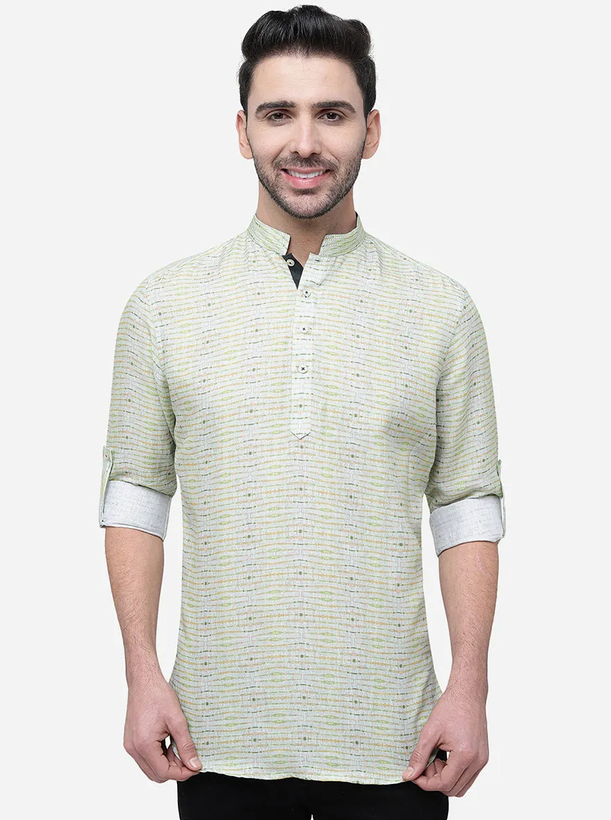 Green Solid Slim Fit Party Wear Kurta | JB Studio