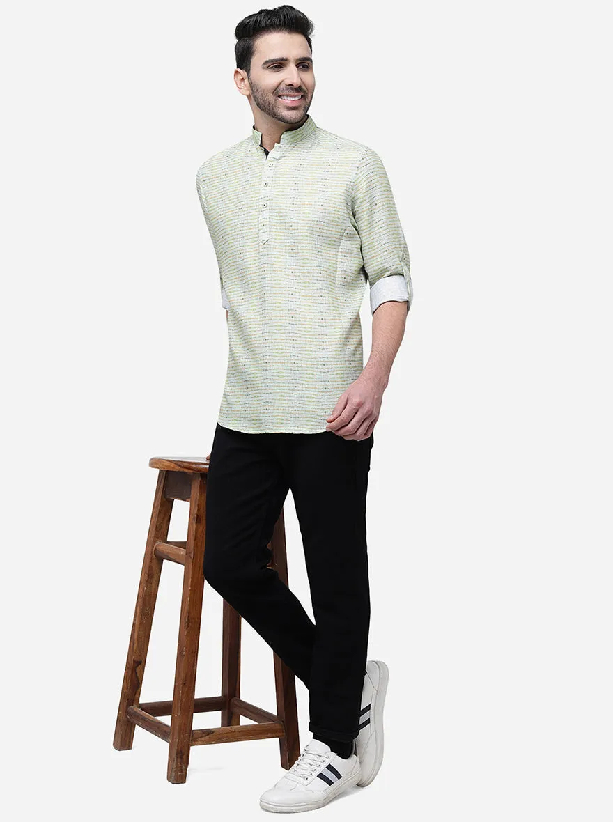 Green Solid Slim Fit Party Wear Kurta | JB Studio